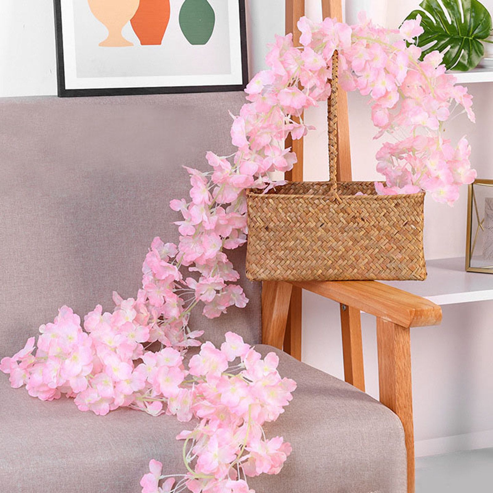 1.8m 256 Simulated Artificial Sakura Flower Garland Hanging Vines for Spring view 3