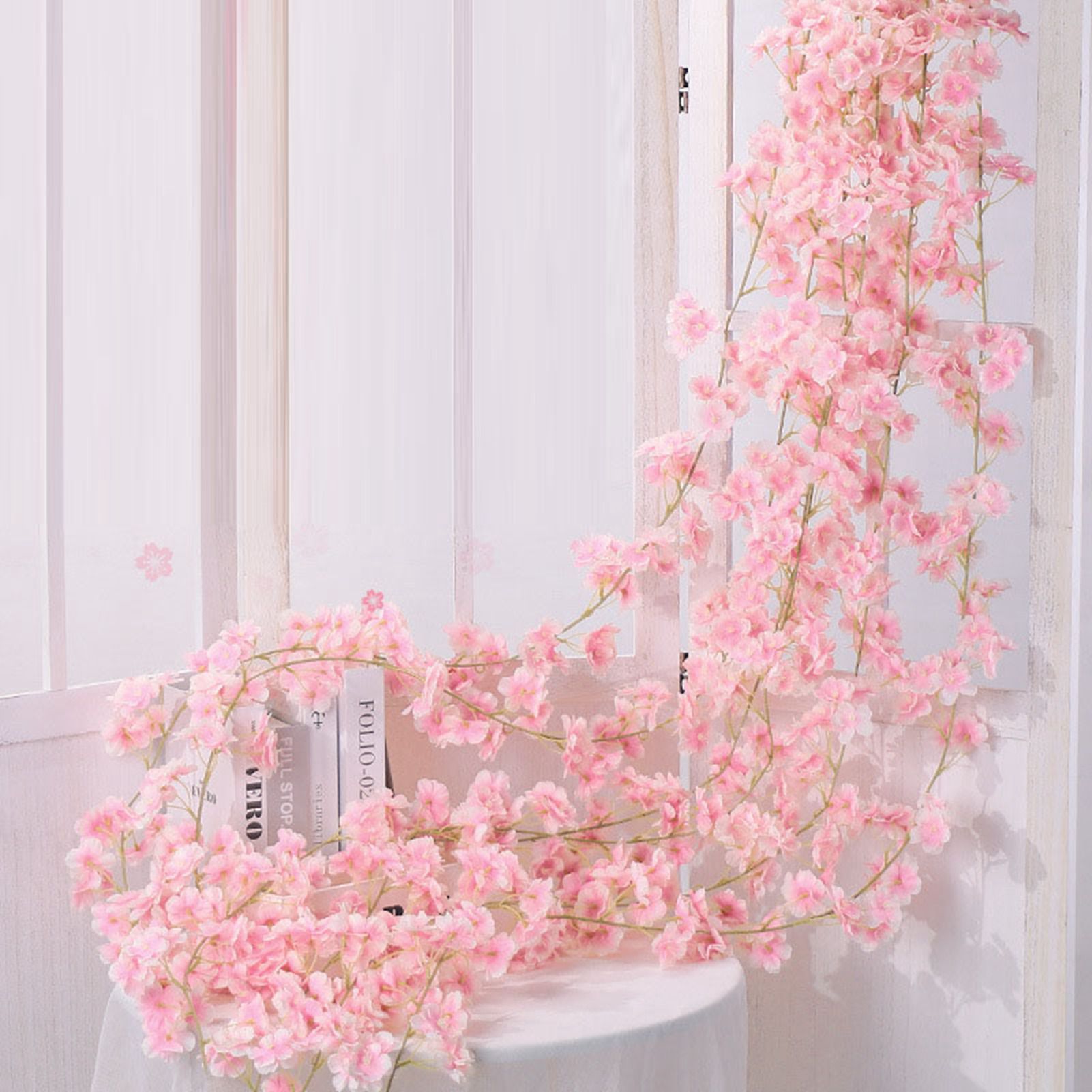 1.8m 256 Simulated Artificial Sakura Flower Garland Hanging Vines for Spring view 4