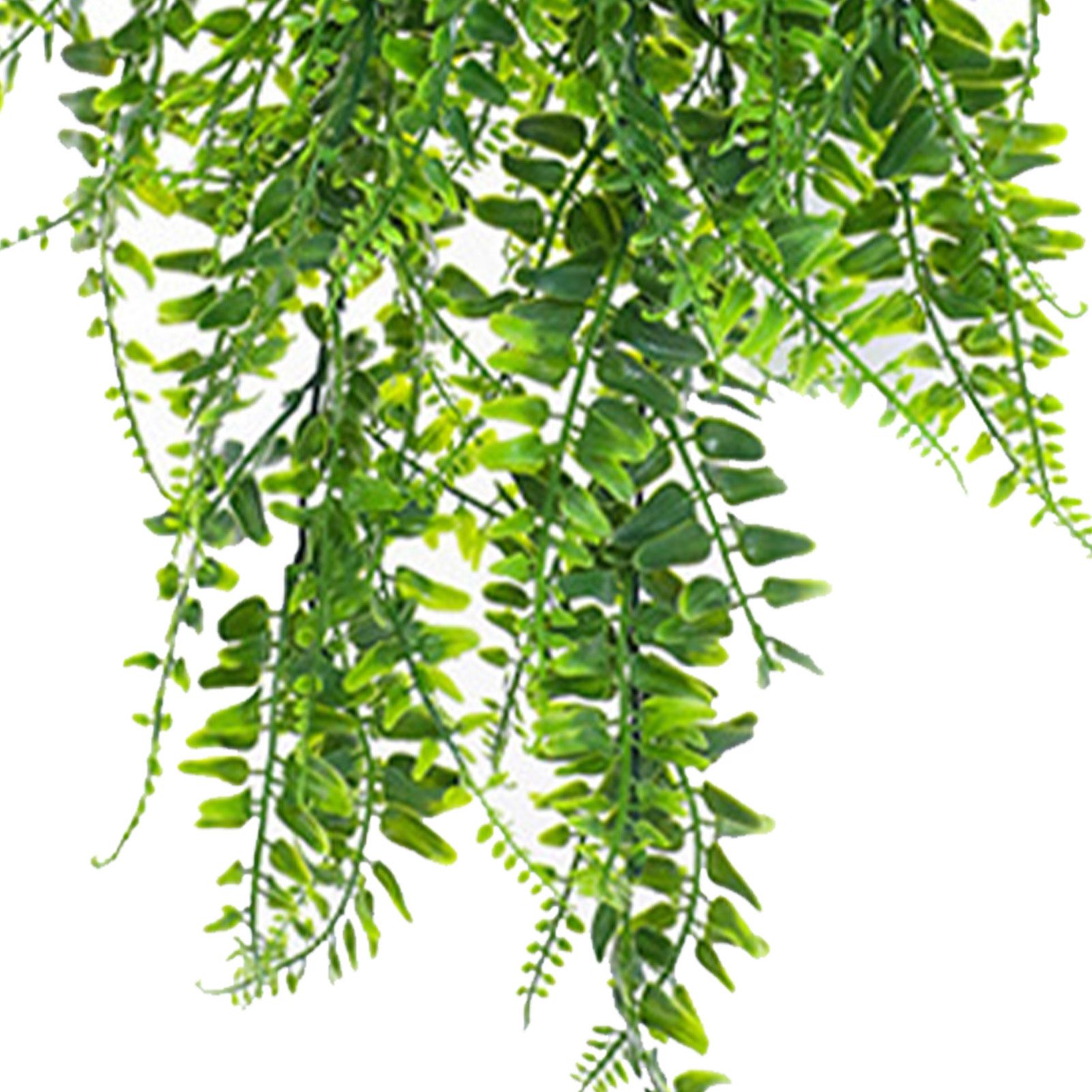 2pcs Artificial Hanging Plants Fern Plastic Green Fake Wall Hanging Ferns view 7