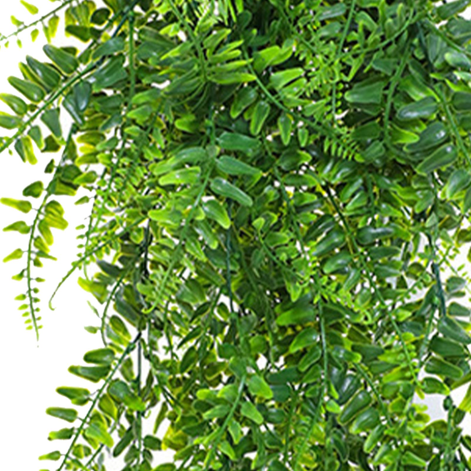 2pcs Artificial Hanging Plants Fern Plastic Green Fake Wall Hanging Ferns view 9