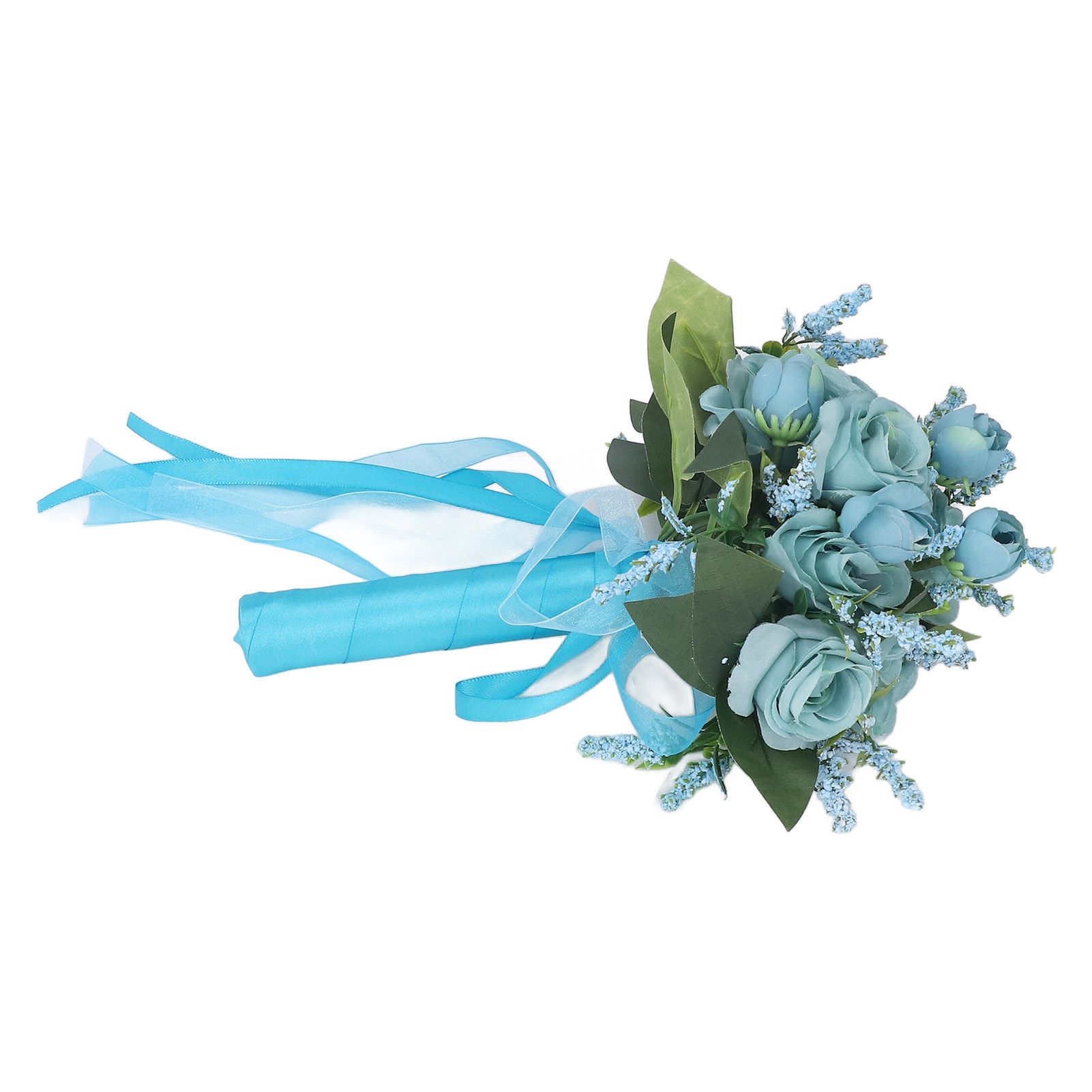 Wedding Bouquet Simulation Artificial Rose Lifelike Green Leaves Modern view 2