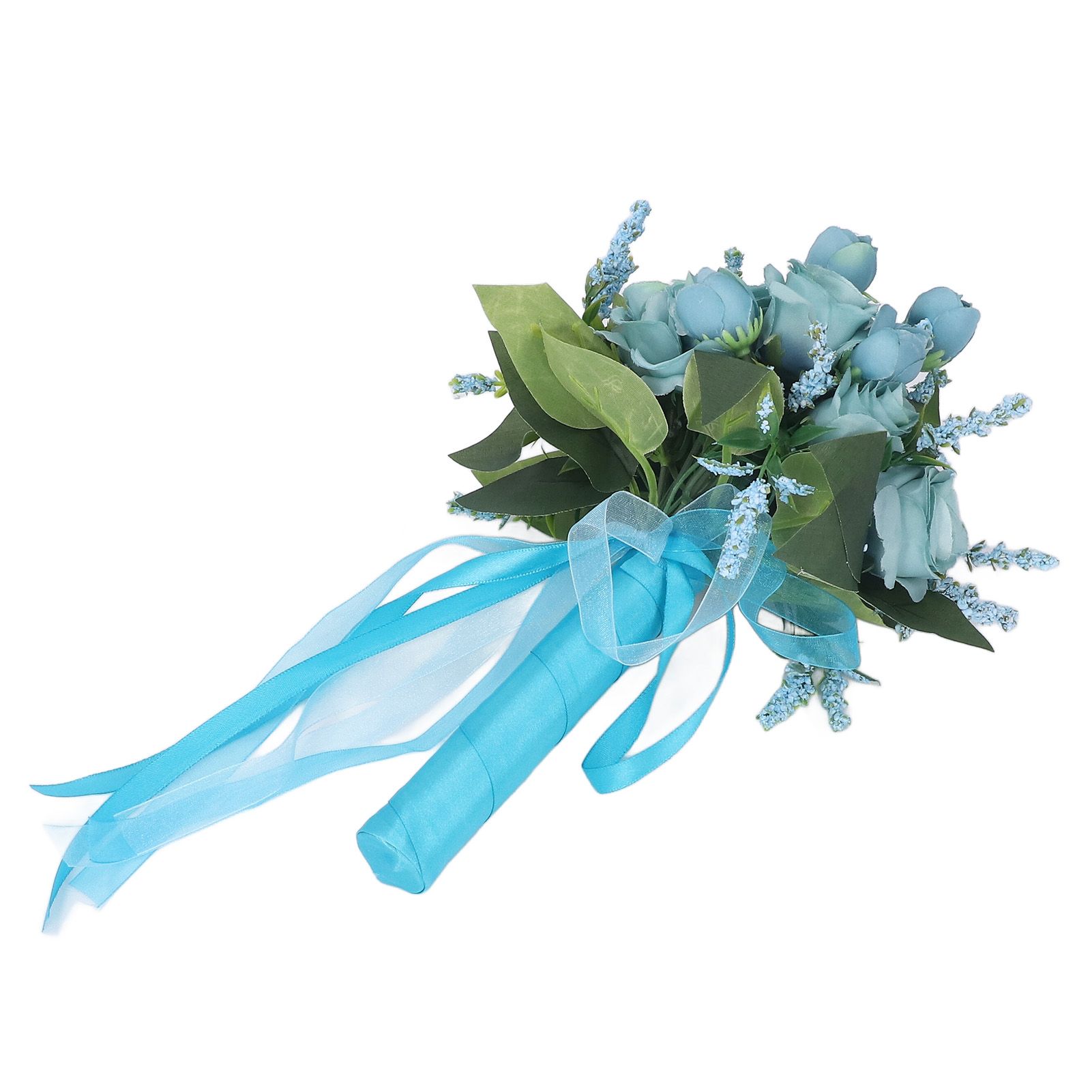 Wedding Bouquet Simulation Artificial Rose Lifelike Green Leaves Modern view 3