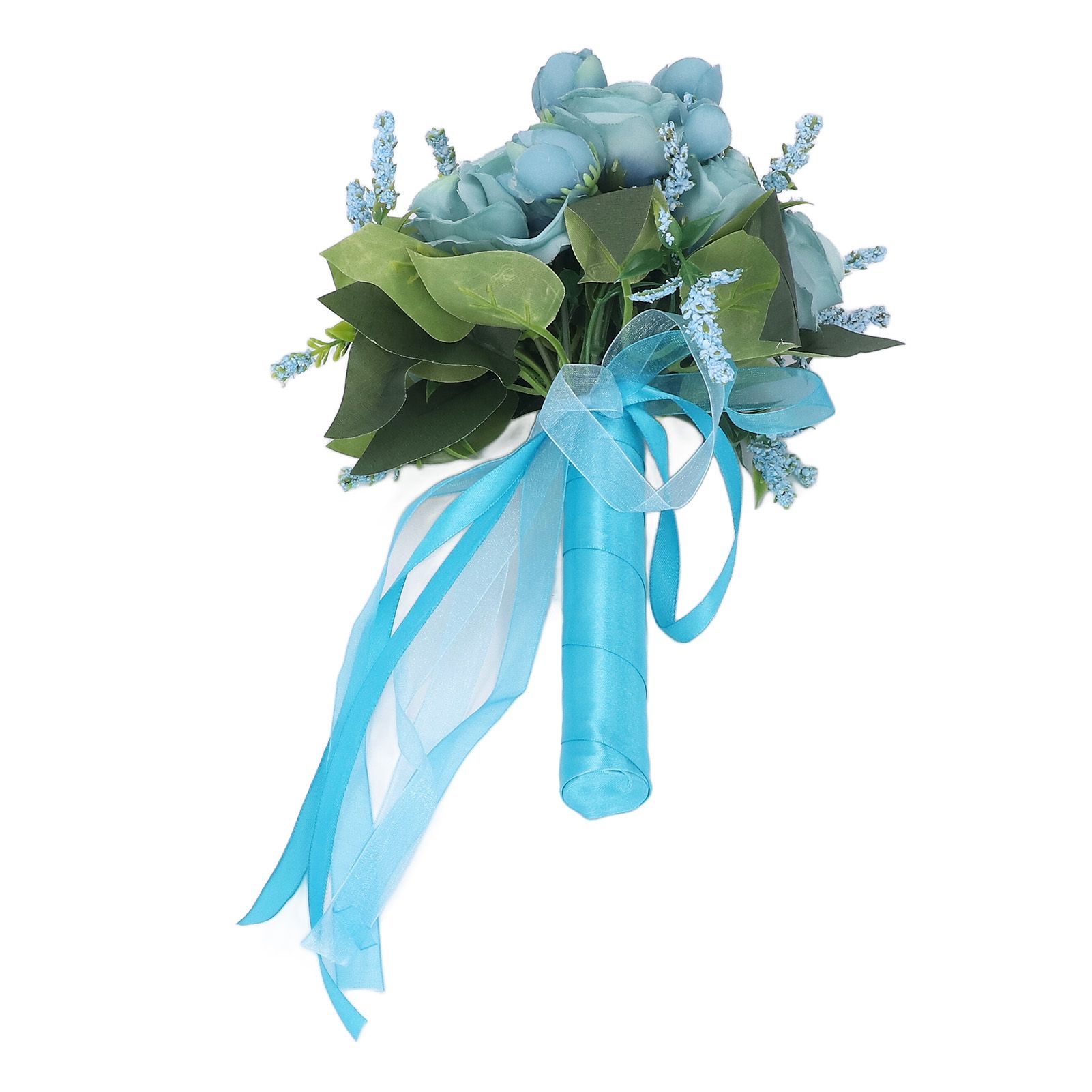 Wedding Bouquet Simulation Artificial Rose Lifelike Green Leaves Modern view 4