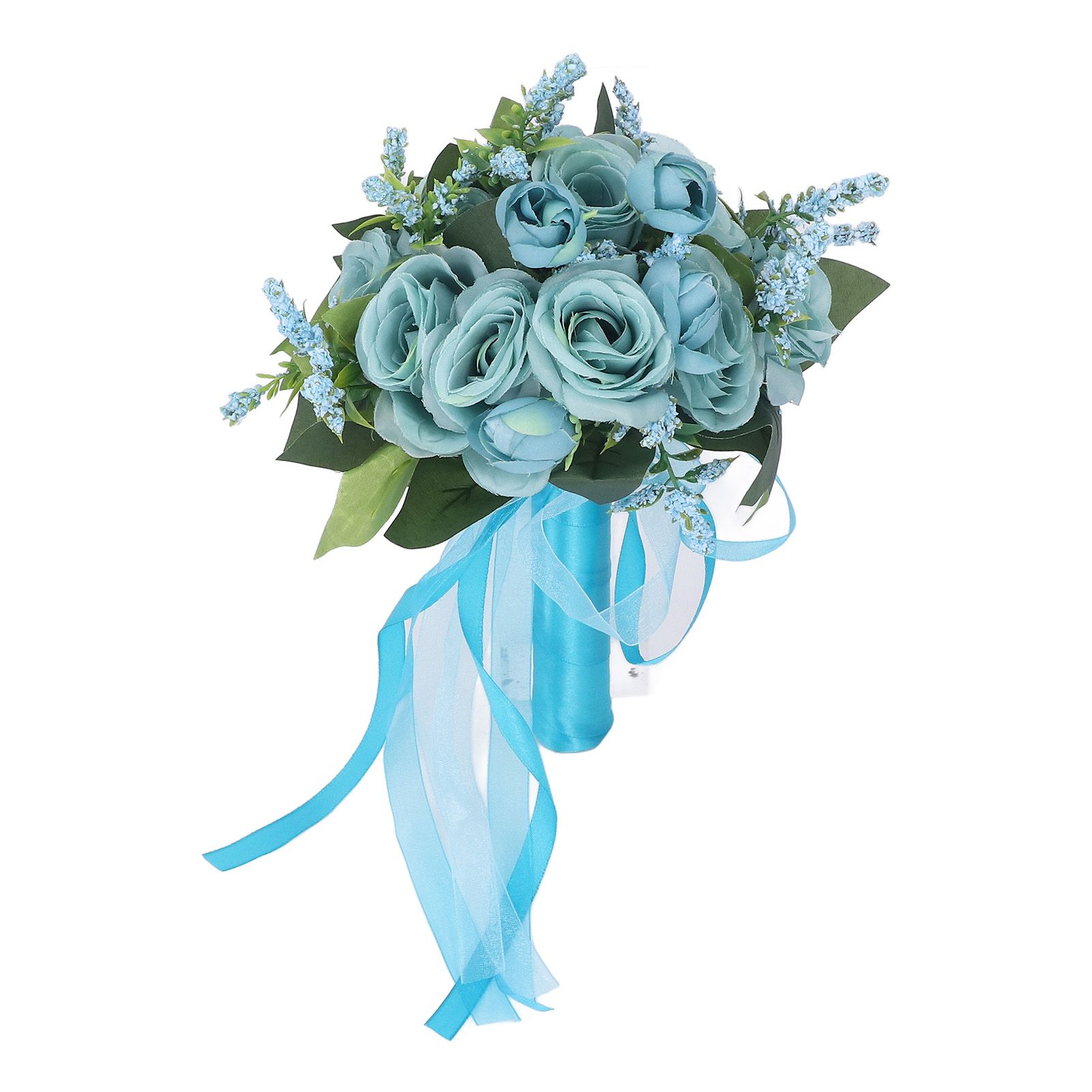 Wedding Bouquet Simulation Artificial Rose Lifelike Green Leaves Modern view 5