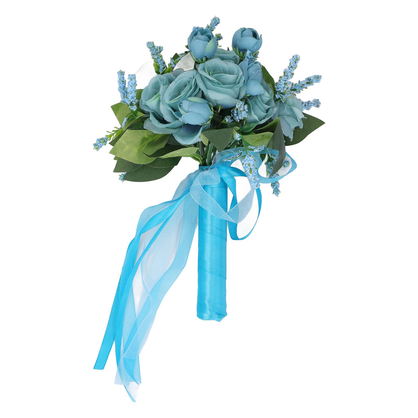Wedding Bouquet Simulation Artificial Rose Lifelike Green Leaves Modern view 6