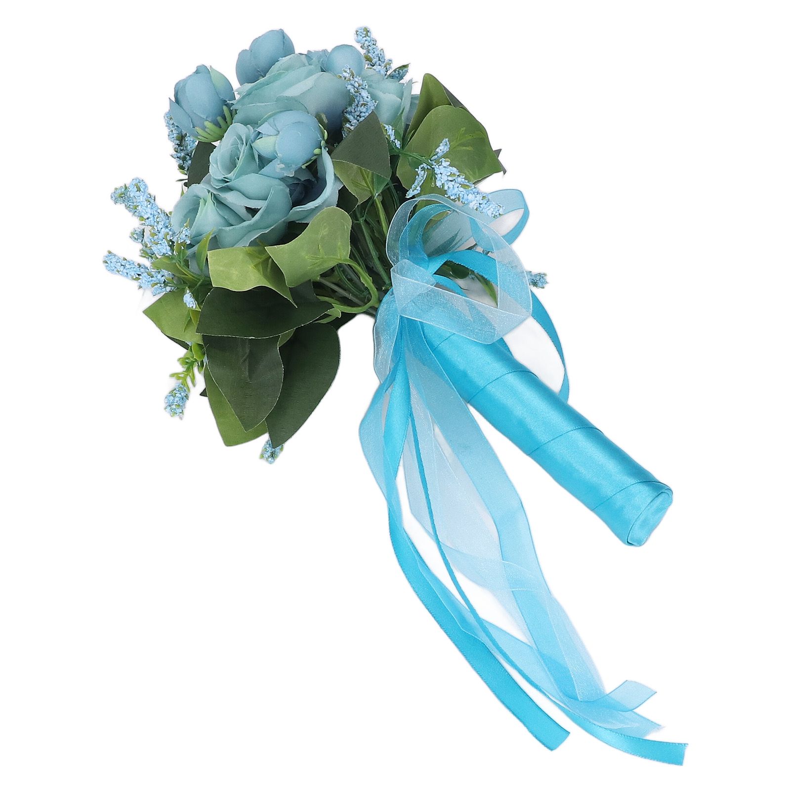 Wedding Bouquet Simulation Artificial Rose Lifelike Green Leaves Modern view 7