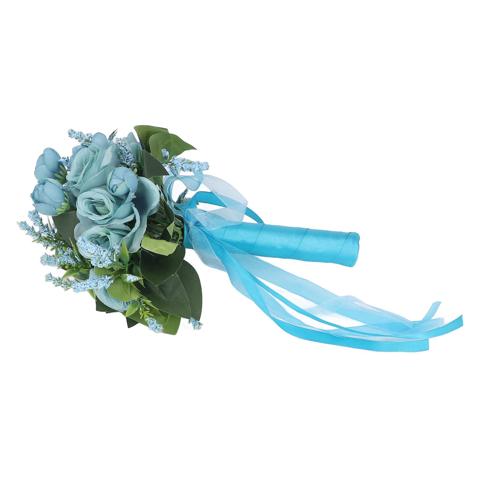 Wedding Bouquet Simulation Artificial Rose Lifelike Green Leaves Modern view 8