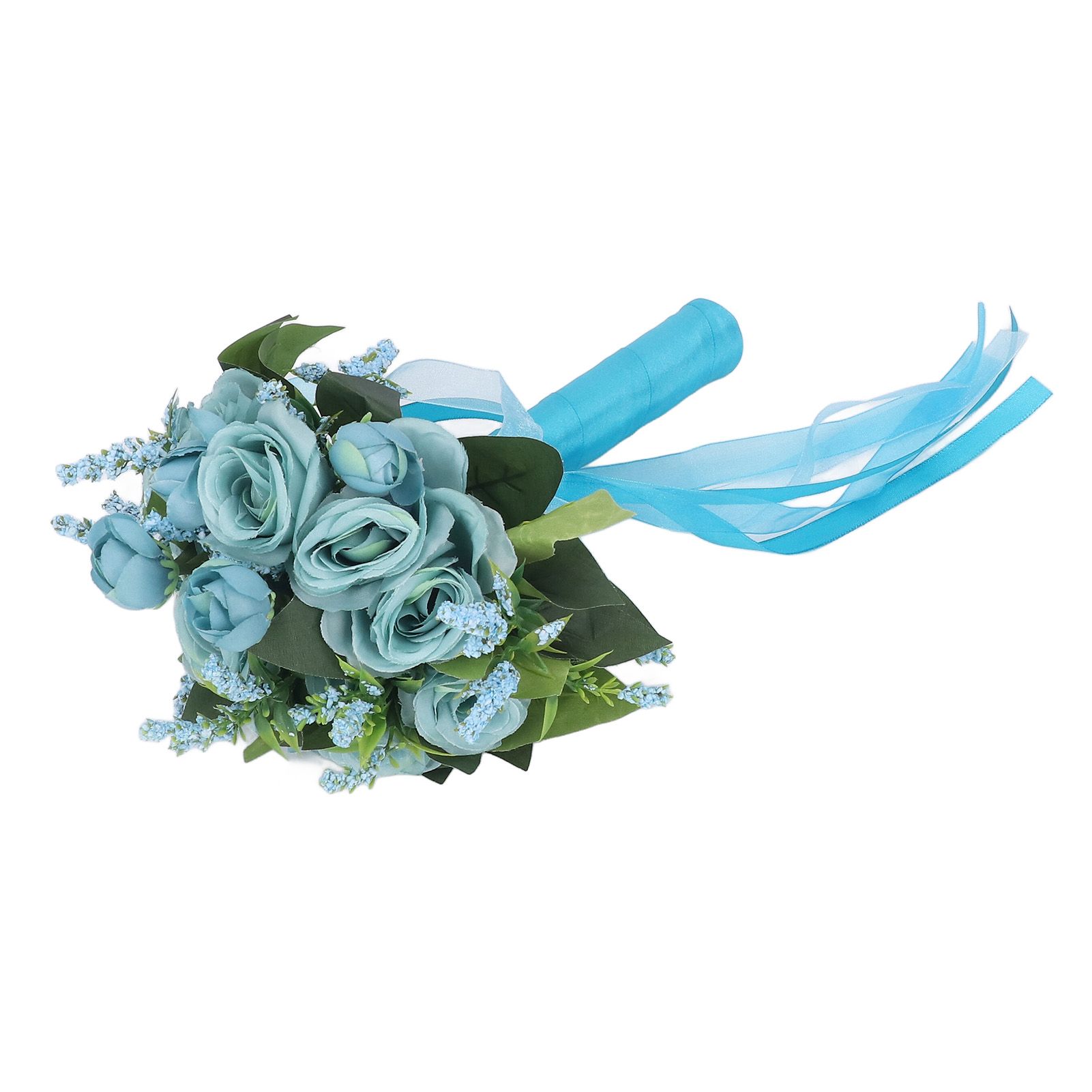 Wedding Bouquet Simulation Artificial Rose Lifelike Green Leaves Modern view 9