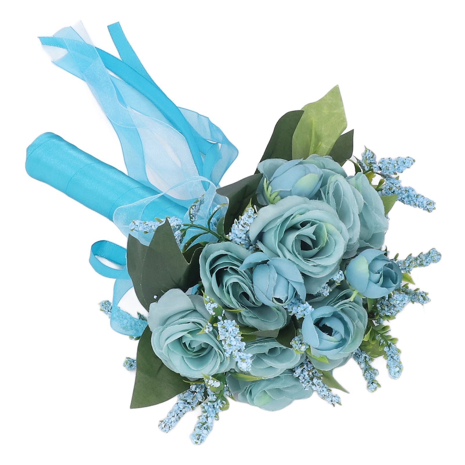 Wedding Bouquet Simulation Artificial Rose Lifelike Green Leaves Modern view 10