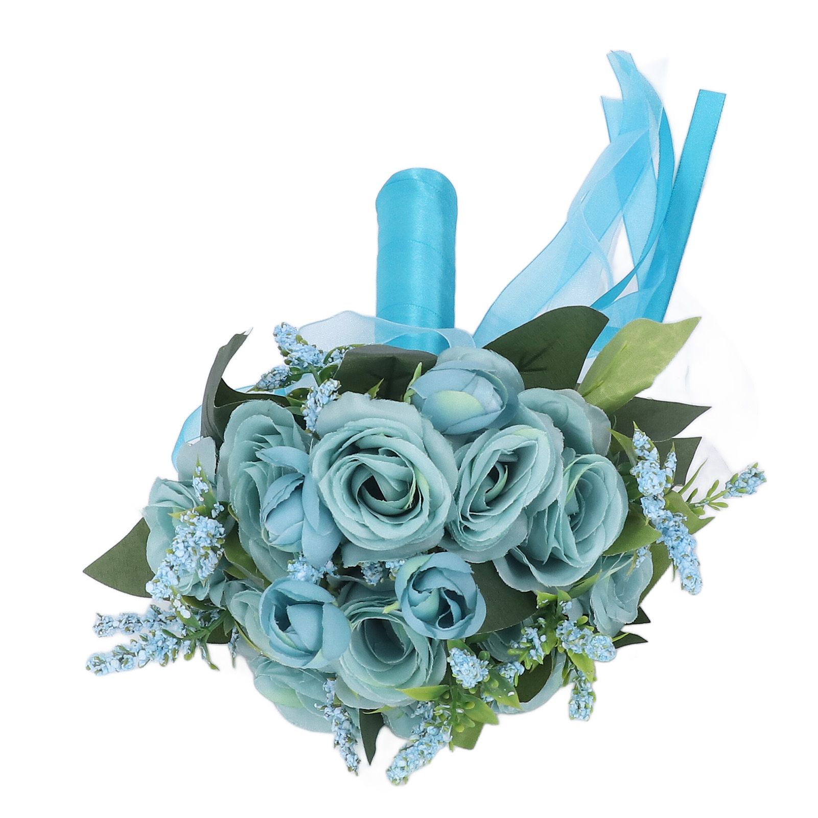 Wedding Bouquet Simulation Artificial Rose Lifelike Green Leaves Modern view 14