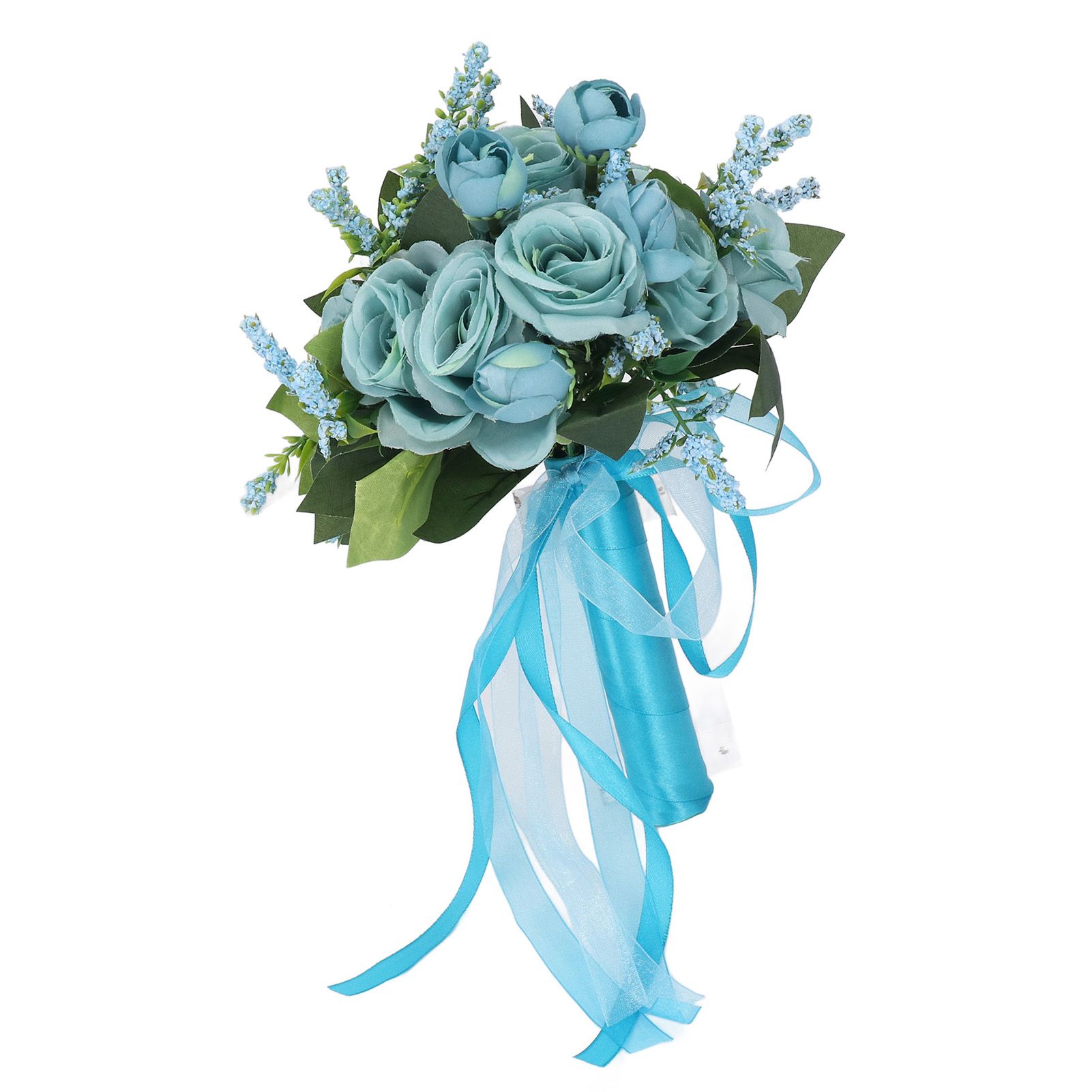 Wedding Bouquet Simulation Artificial Rose Lifelike Green Leaves Modern view 15