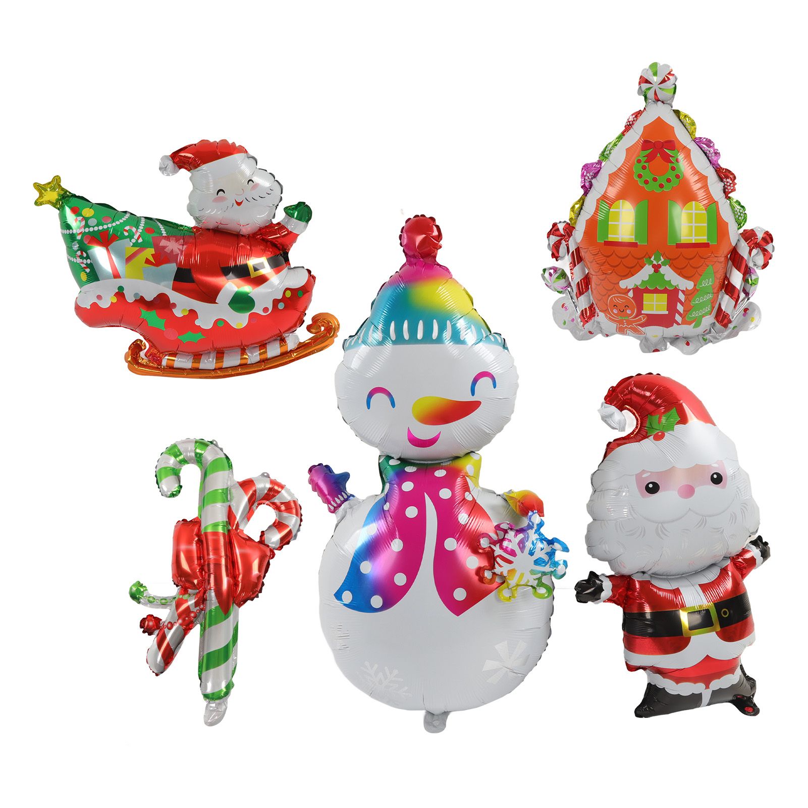 Christmas Foil Balloons Father Christmas Sleigh Father Christmas Snowman Candy view 2