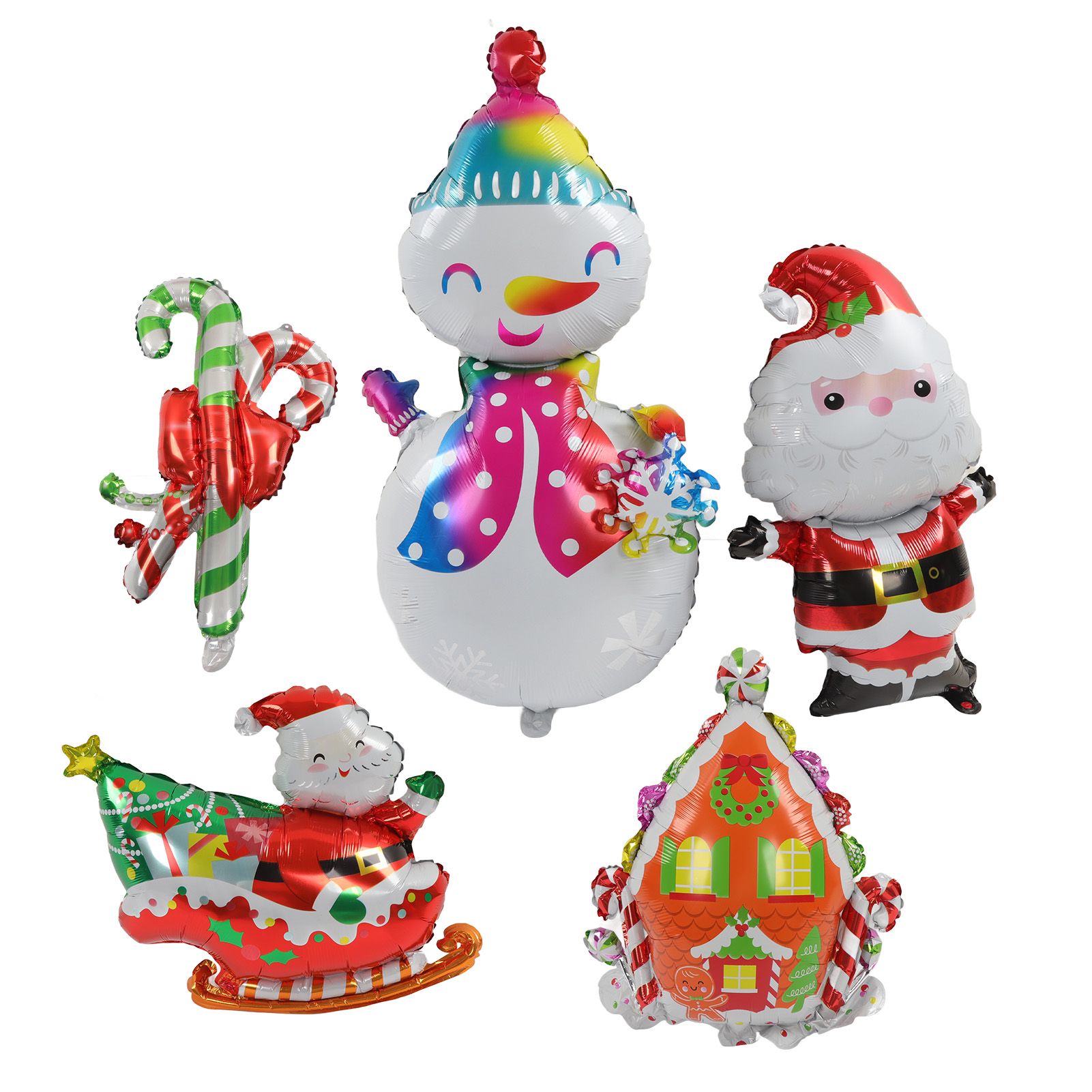 Christmas Foil Balloons Father Christmas Sleigh Father Christmas Snowman Candy view 3