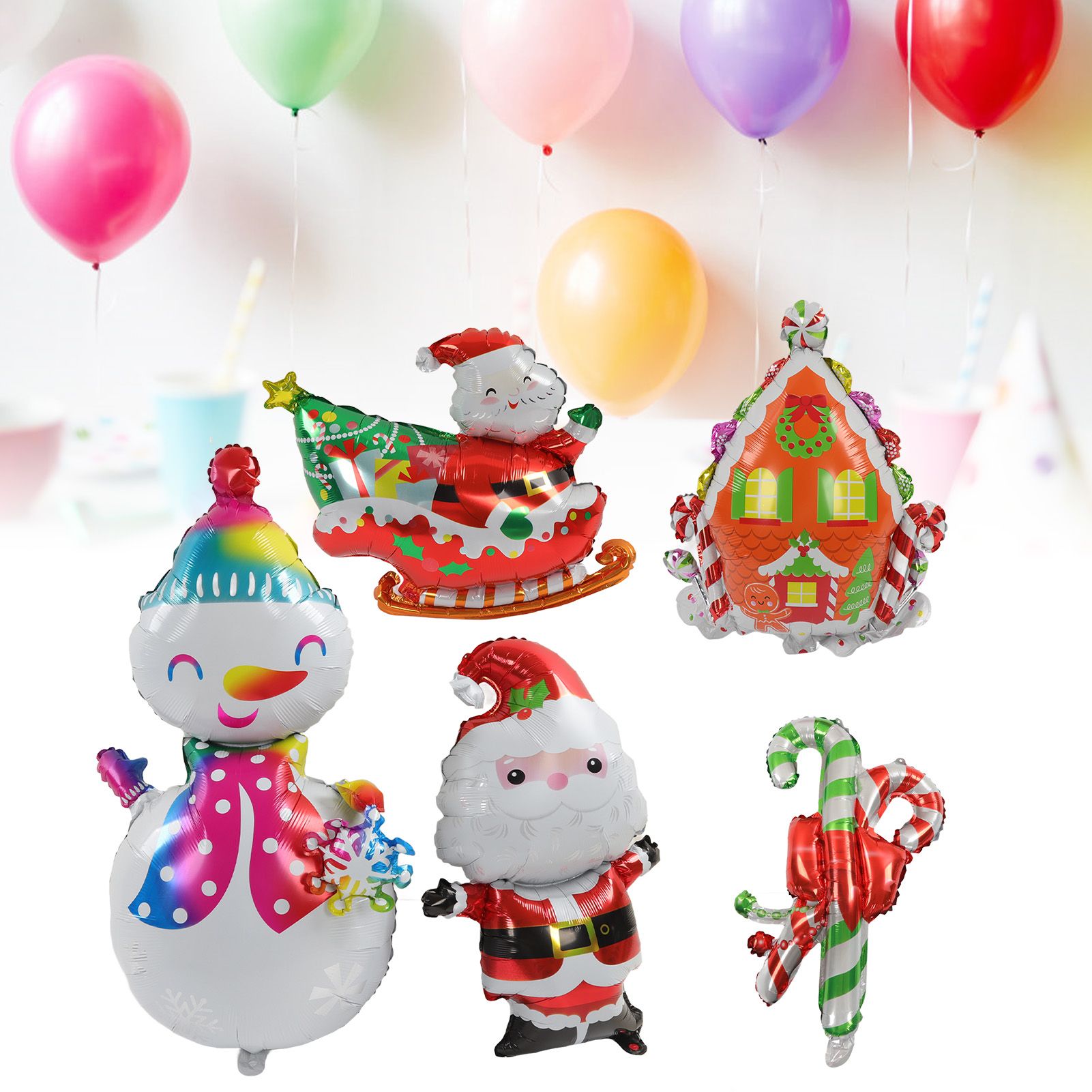 Christmas Foil Balloons Father Christmas Sleigh Father Christmas Snowman Candy view 11