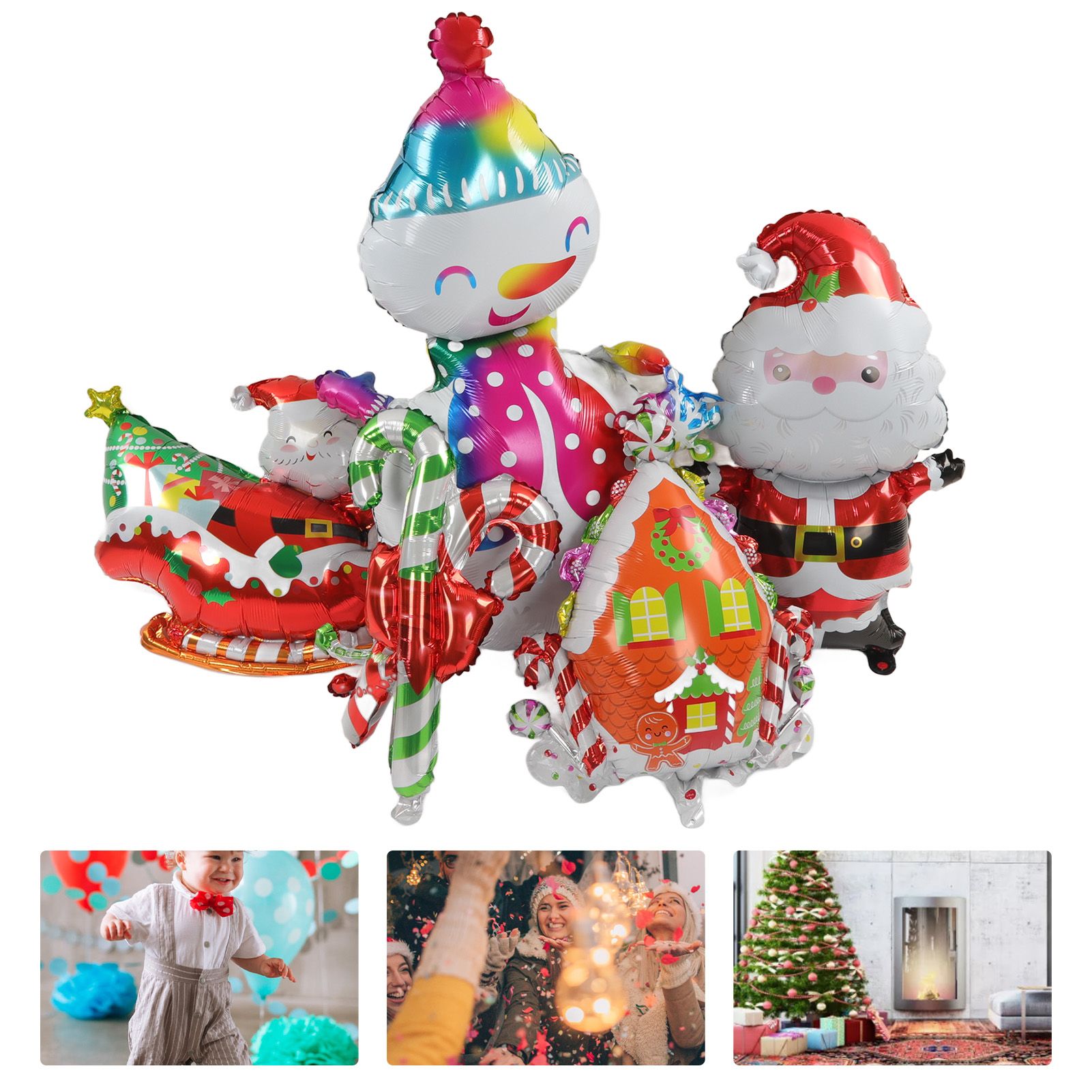 Christmas Foil Balloons Father Christmas Sleigh Father Christmas Snowman Candy view 12