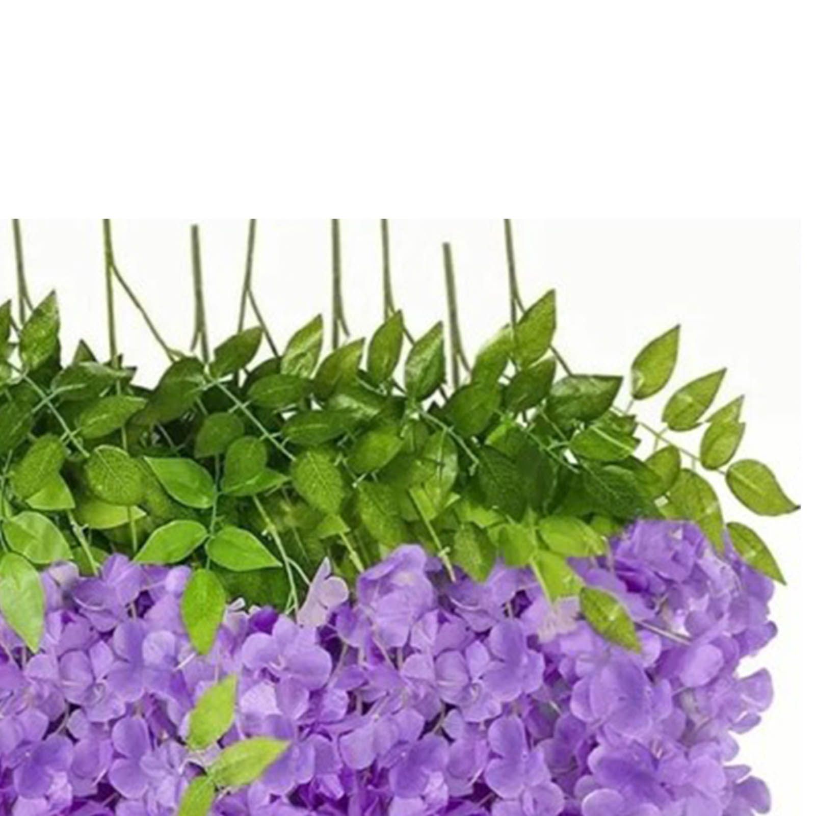 14PCS Ceiling Artificial Wisteria Flower Six Leaf Purple Blue Fake Vines view 7
