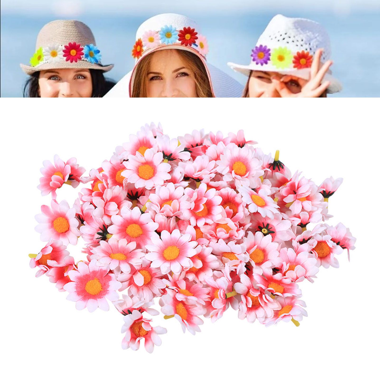 100pcs Artificial Little Daisy Lovely DIY Handcraft Silk Little Daisy for view 6