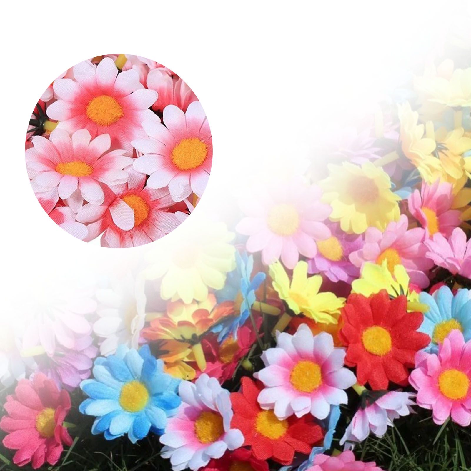 100pcs Artificial Little Daisy Lovely DIY Handcraft Silk Little Daisy for view 12