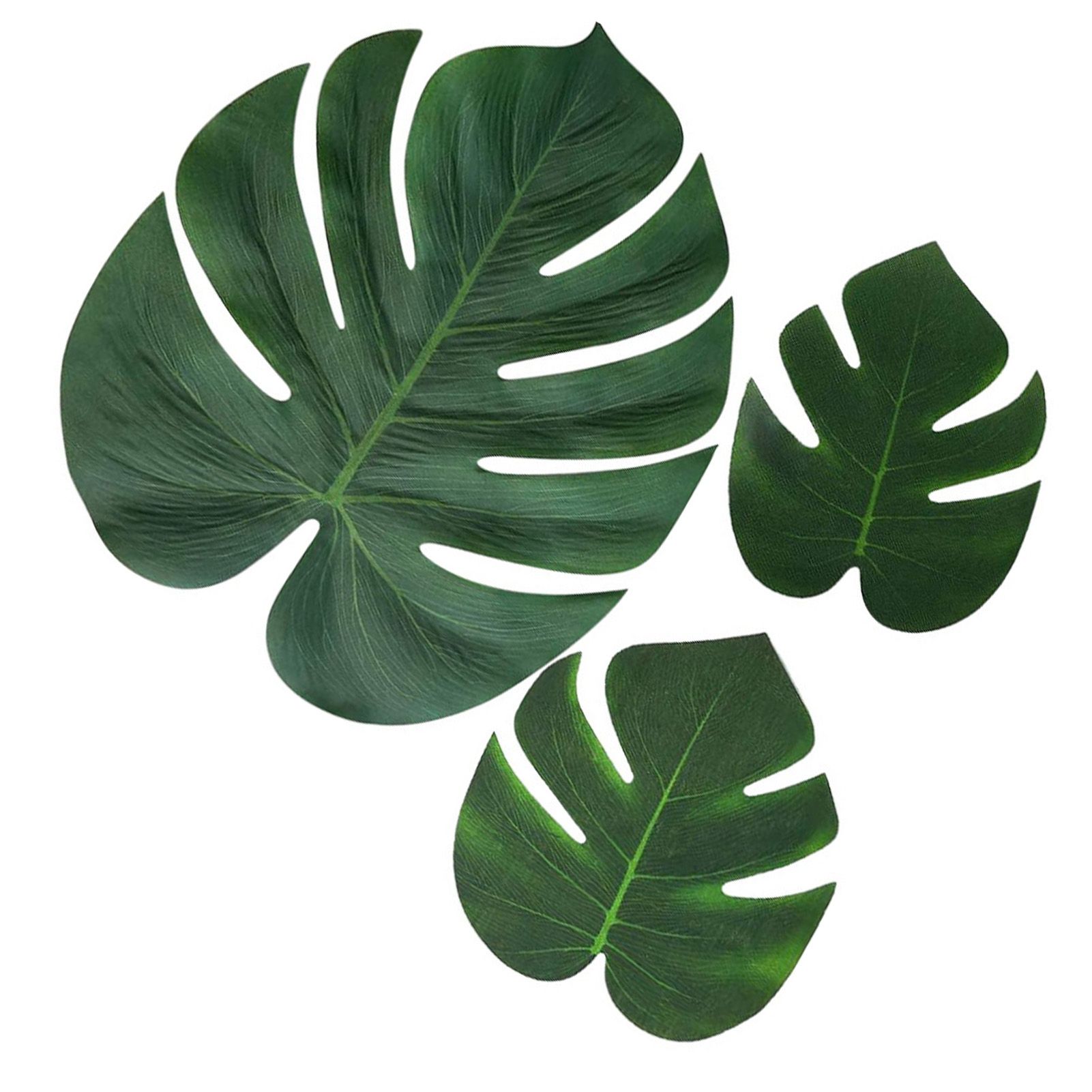 70pcs Simulated Palm Leaves Decorative Practical 10 Kinds Fake Faux Jungle view 5