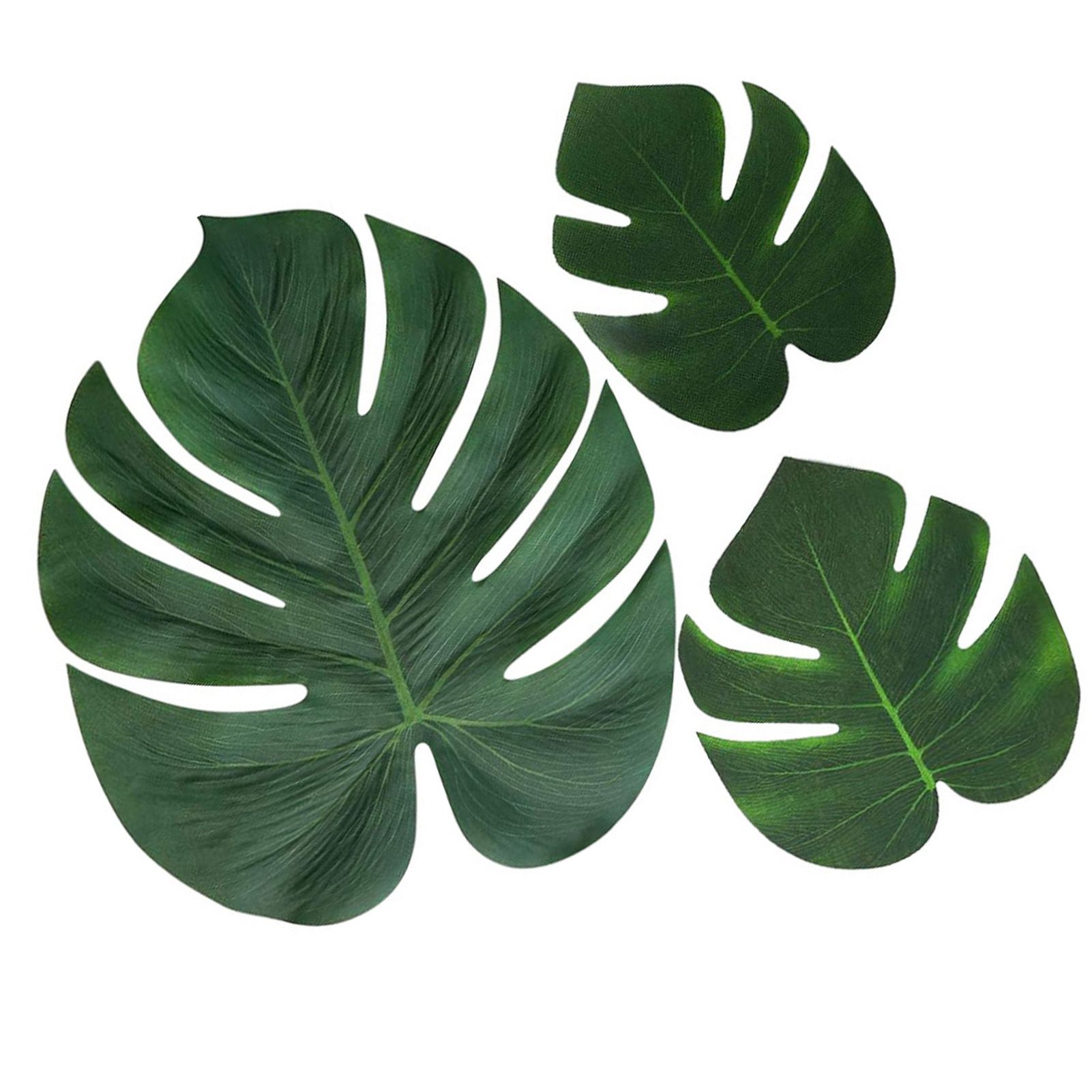 70pcs Simulated Palm Leaves Decorative Practical 10 Kinds Fake Faux Jungle view 6