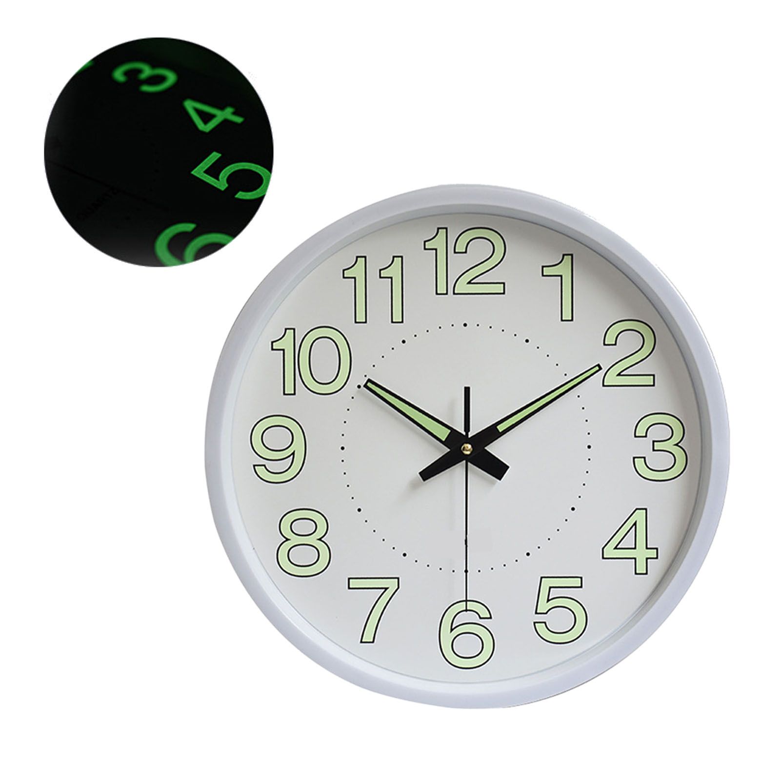 12 Inch Luminous Wall Clock Minimalist Round Quartz Clock for Bedroom Living view 6