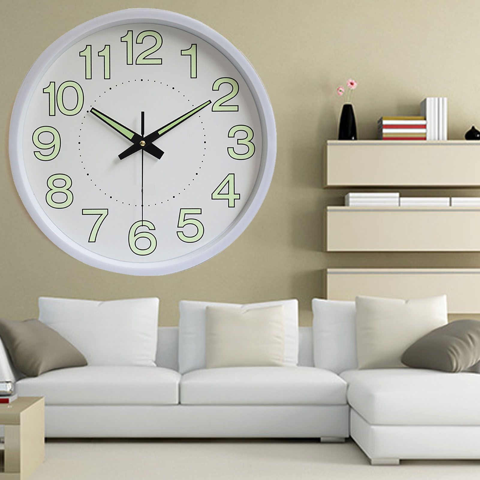12 Inch Luminous Wall Clock Minimalist Round Quartz Clock for Bedroom Living view 11