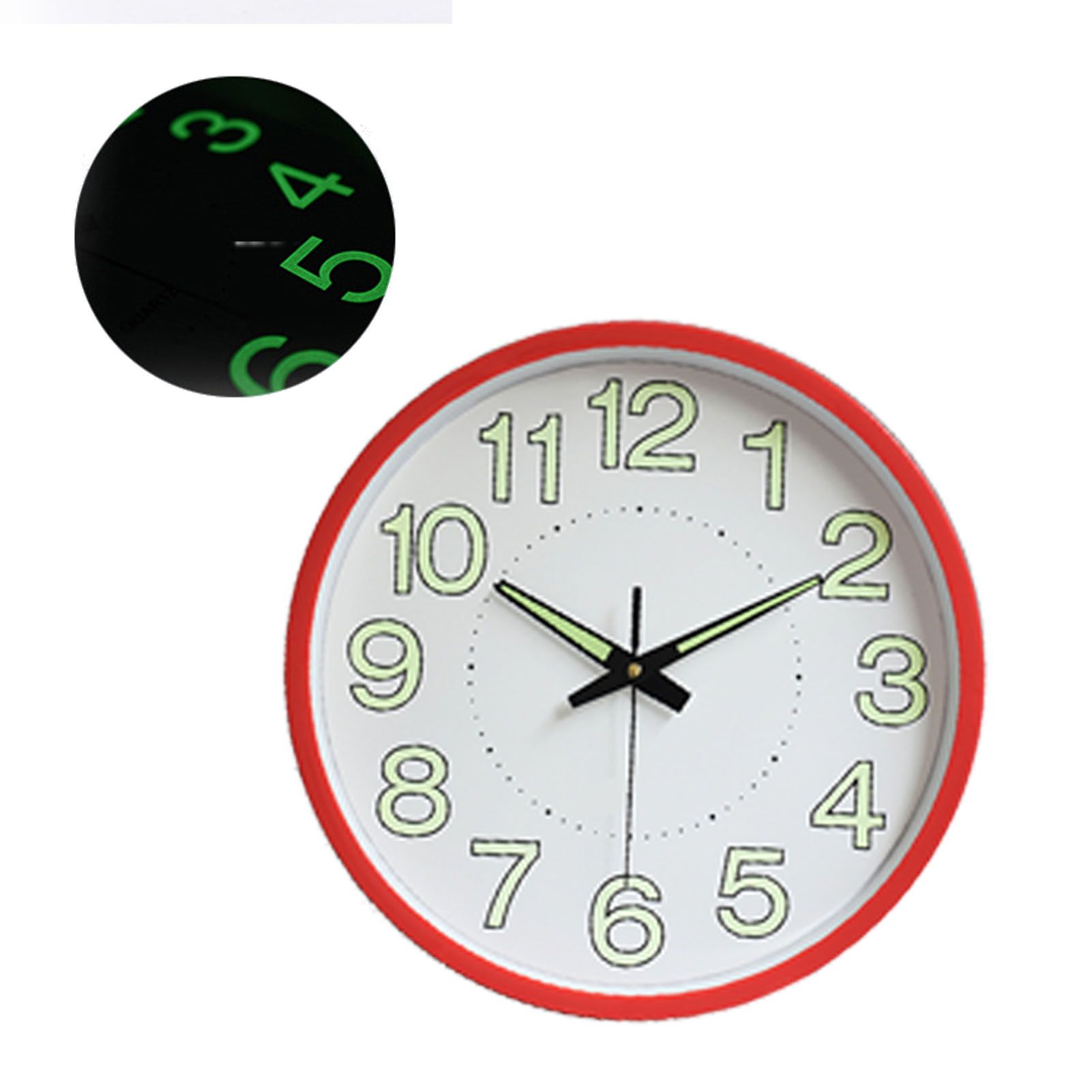 12 Inch Luminous Wall Clock Minimalist Round Quartz Clock for Bedroom Living view 6