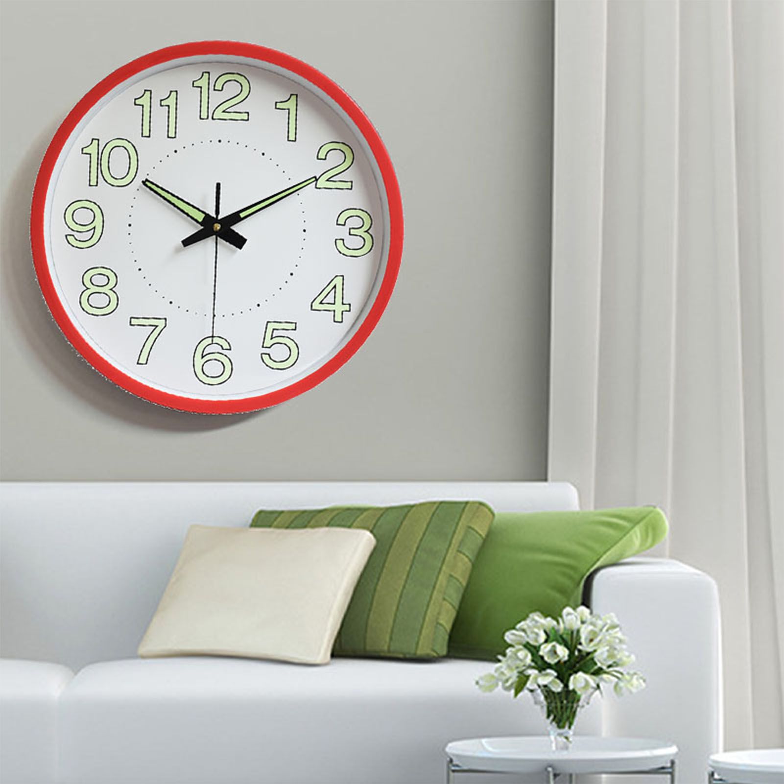 12 Inch Luminous Wall Clock Minimalist Round Quartz Clock for Bedroom Living view 10