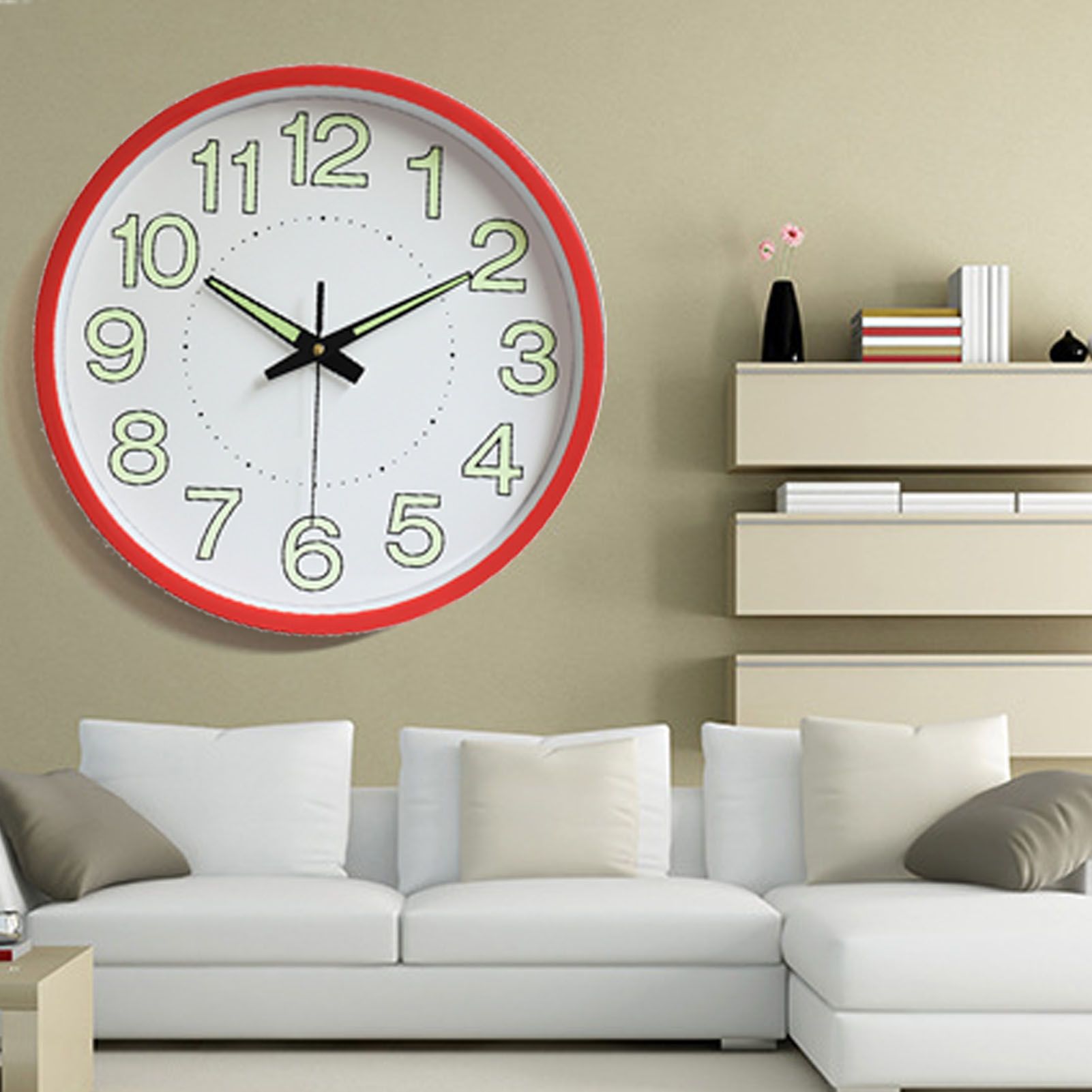 12 Inch Luminous Wall Clock Minimalist Round Quartz Clock for Bedroom Living view 11