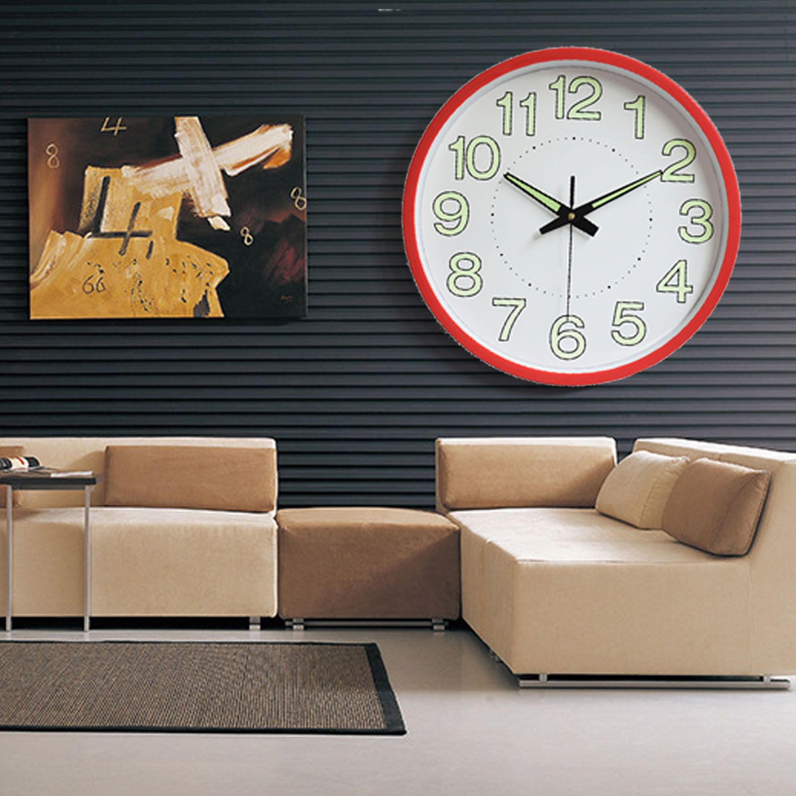12 Inch Luminous Wall Clock Minimalist Round Quartz Clock for Bedroom Living view 12
