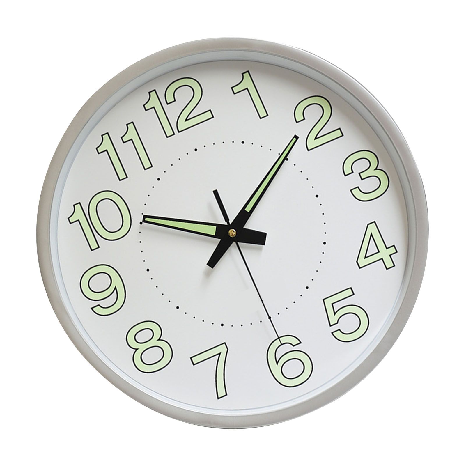 12 Inch Luminous Wall Clock Minimalist Round Quartz Clock for Bedroom Living view 2