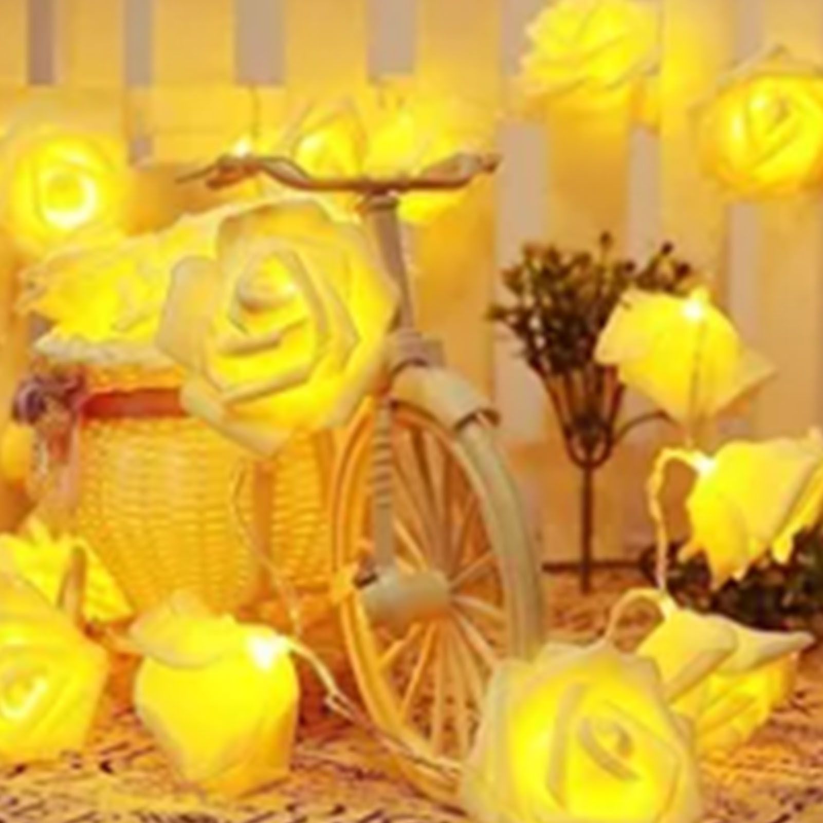 LED Rose Flower String Light Simulated Rose Flower Fairy String Lights for view 14