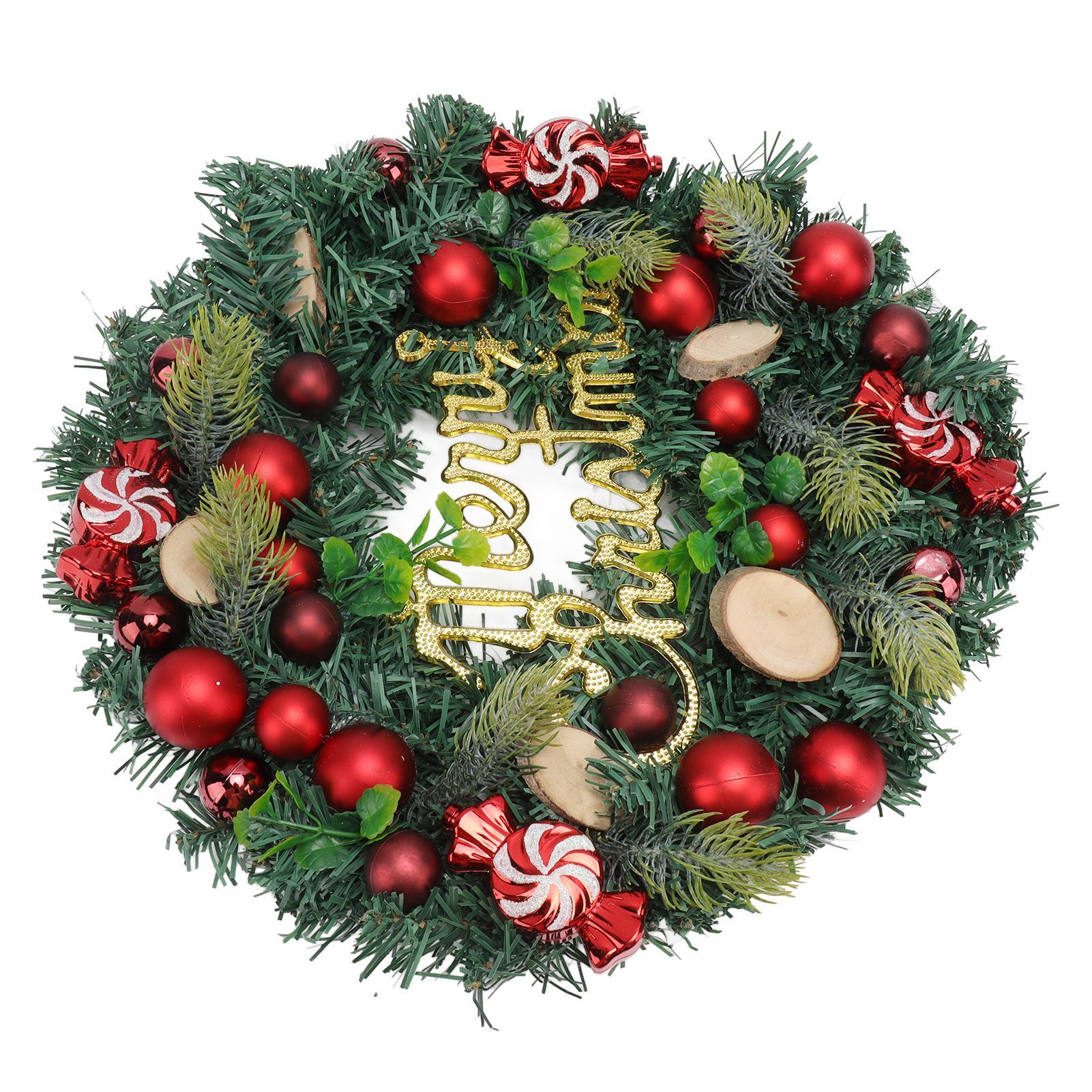 Artificial Christmas Wreath for Front Door Pine Needle Red Candy Christmas view 6