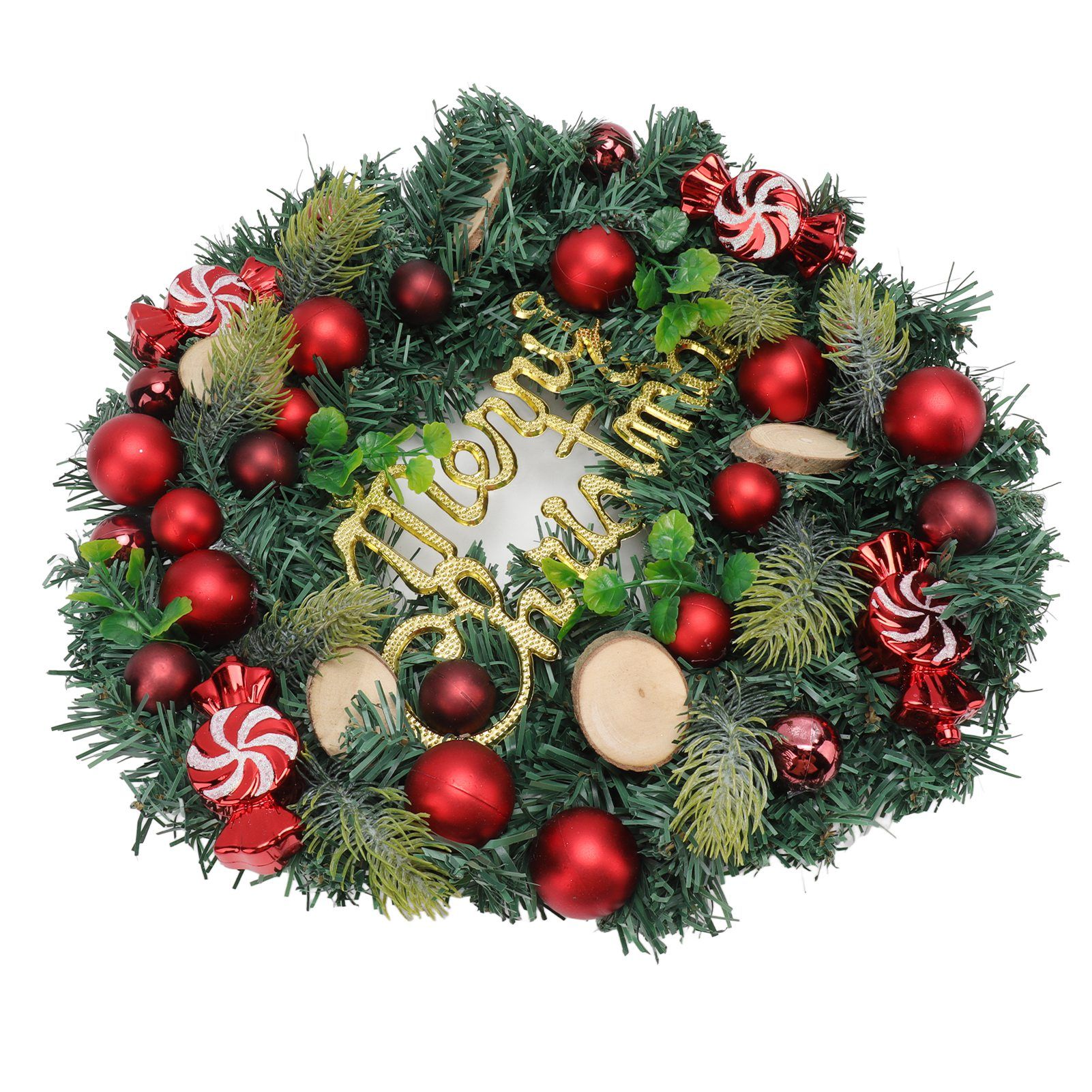 Artificial Christmas Wreath for Front Door Pine Needle Red Candy Christmas view 9