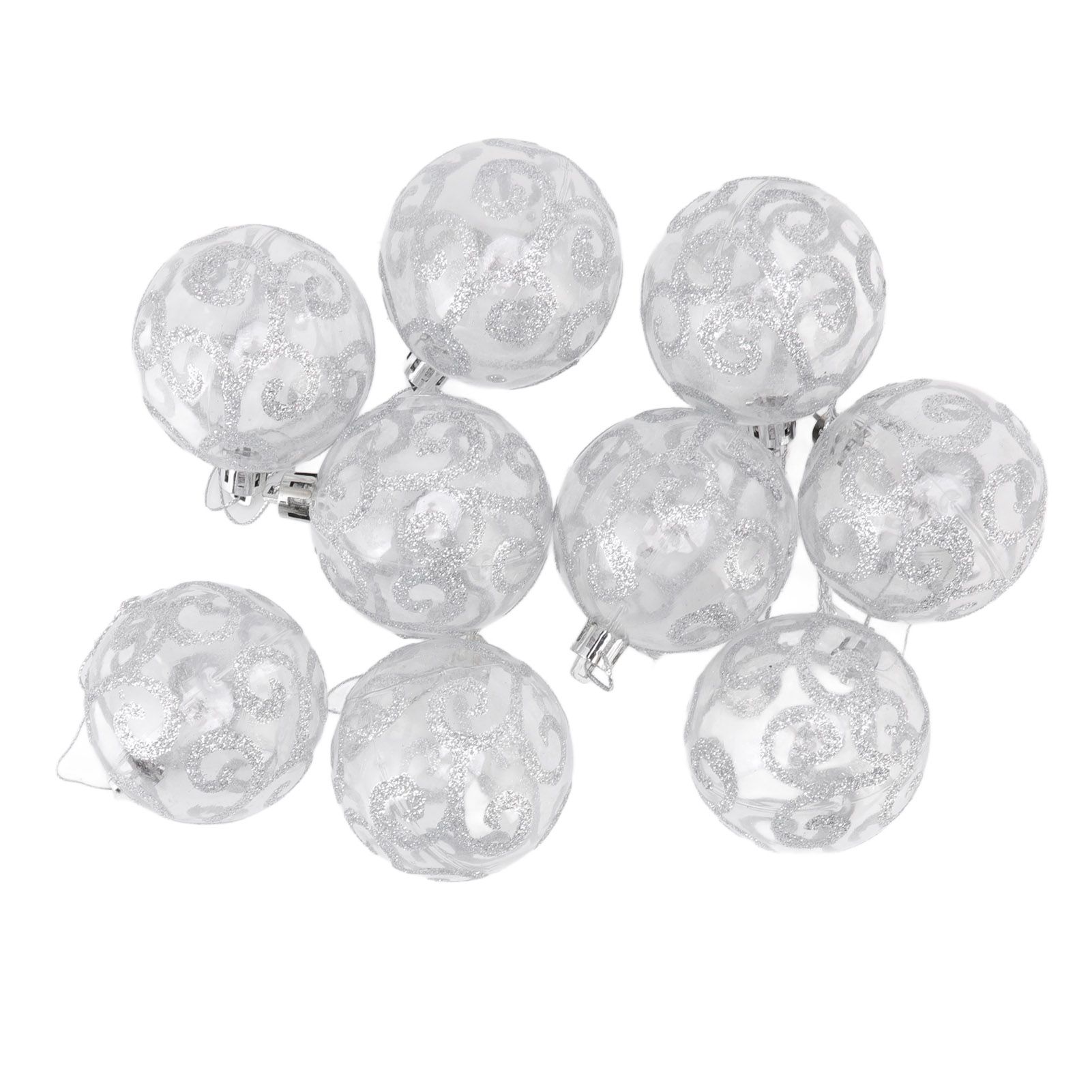 9Pcs Christmas Ball Ornaments Exquisite Plastic Shatterproof Hanging Christmas view 2