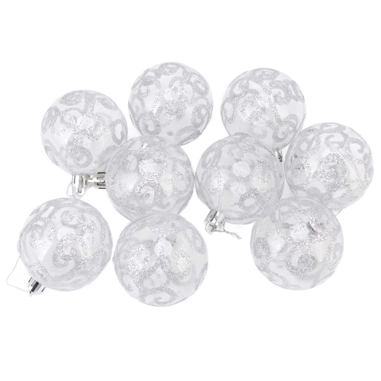 9Pcs Christmas Ball Ornaments Exquisite Plastic Shatterproof Hanging Christmas view 3