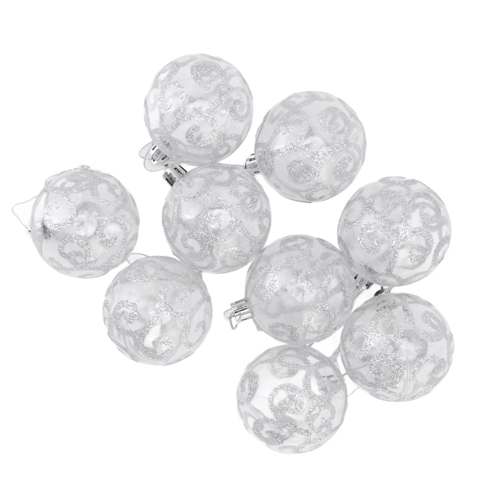 9Pcs Christmas Ball Ornaments Exquisite Plastic Shatterproof Hanging Christmas view 4