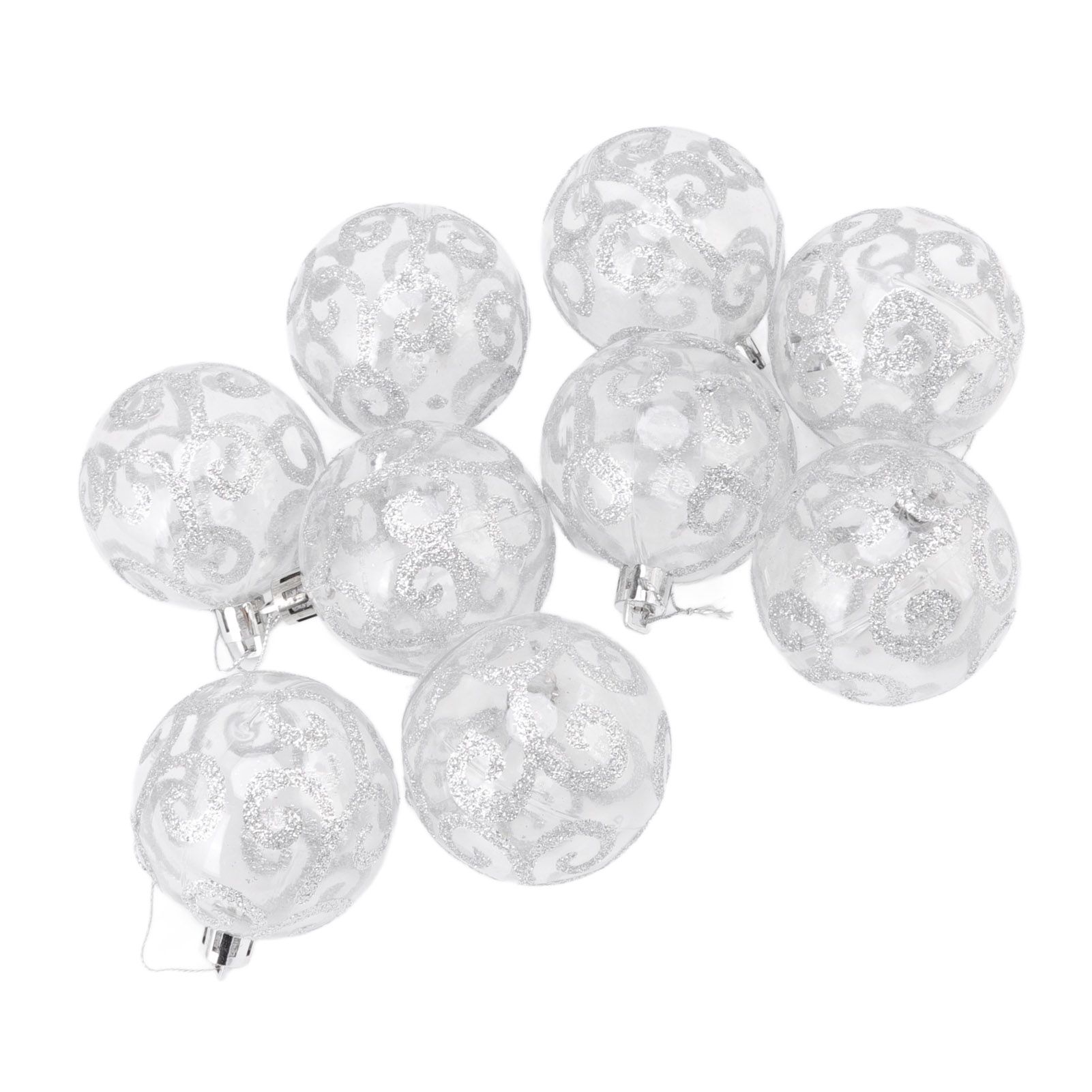 9Pcs Christmas Ball Ornaments Exquisite Plastic Shatterproof Hanging Christmas view 5