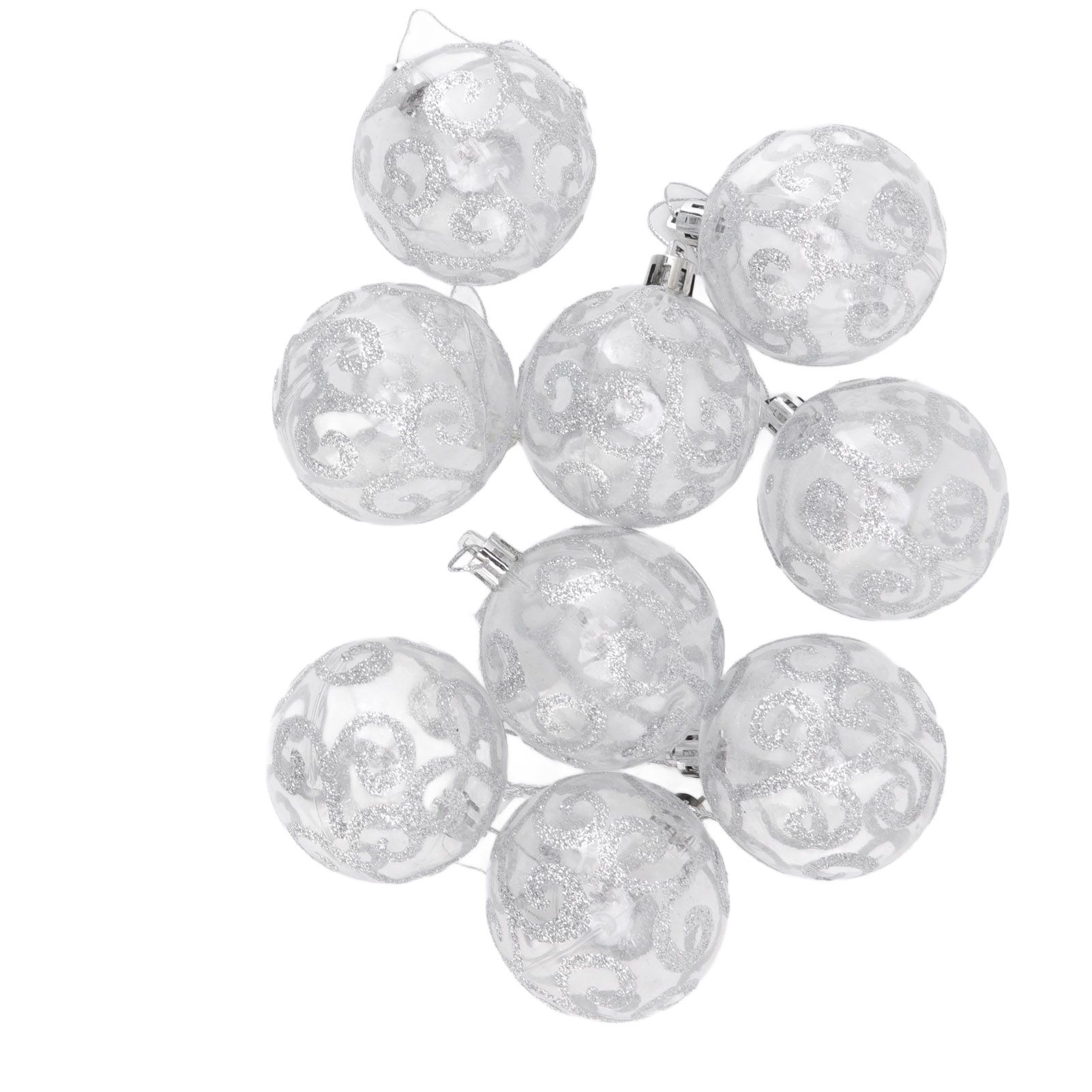 9Pcs Christmas Ball Ornaments Exquisite Plastic Shatterproof Hanging Christmas view 6