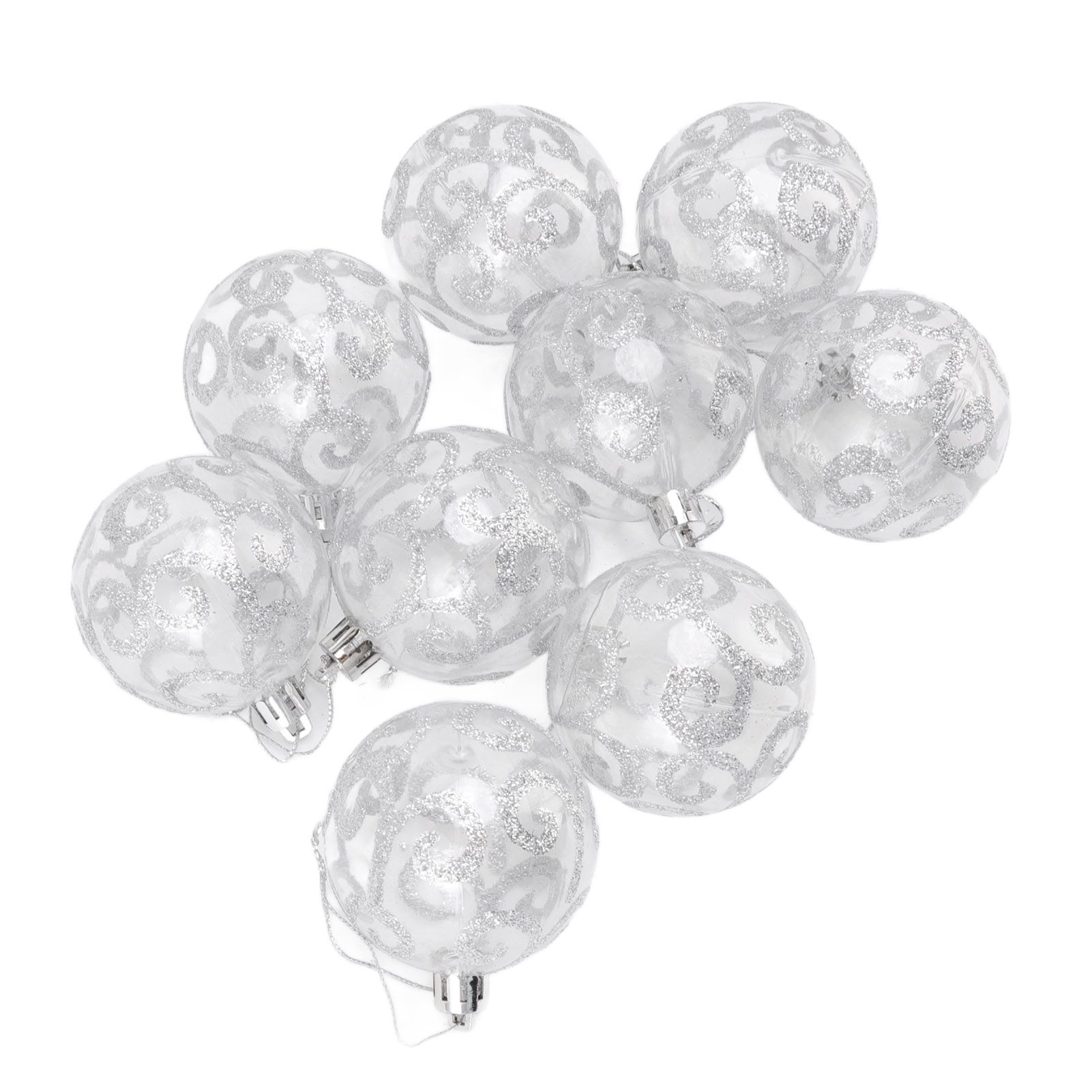 9Pcs Christmas Ball Ornaments Exquisite Plastic Shatterproof Hanging Christmas view 7