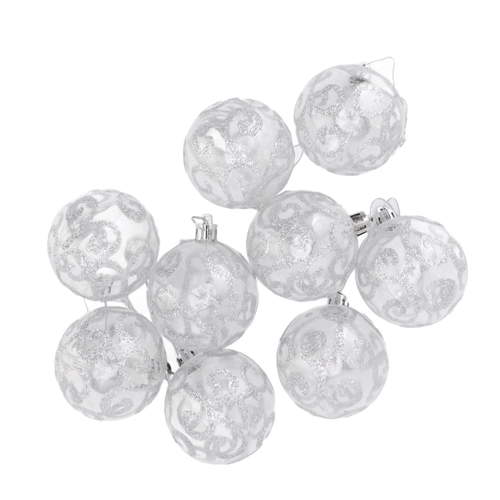 9Pcs Christmas Ball Ornaments Exquisite Plastic Shatterproof Hanging Christmas view 8