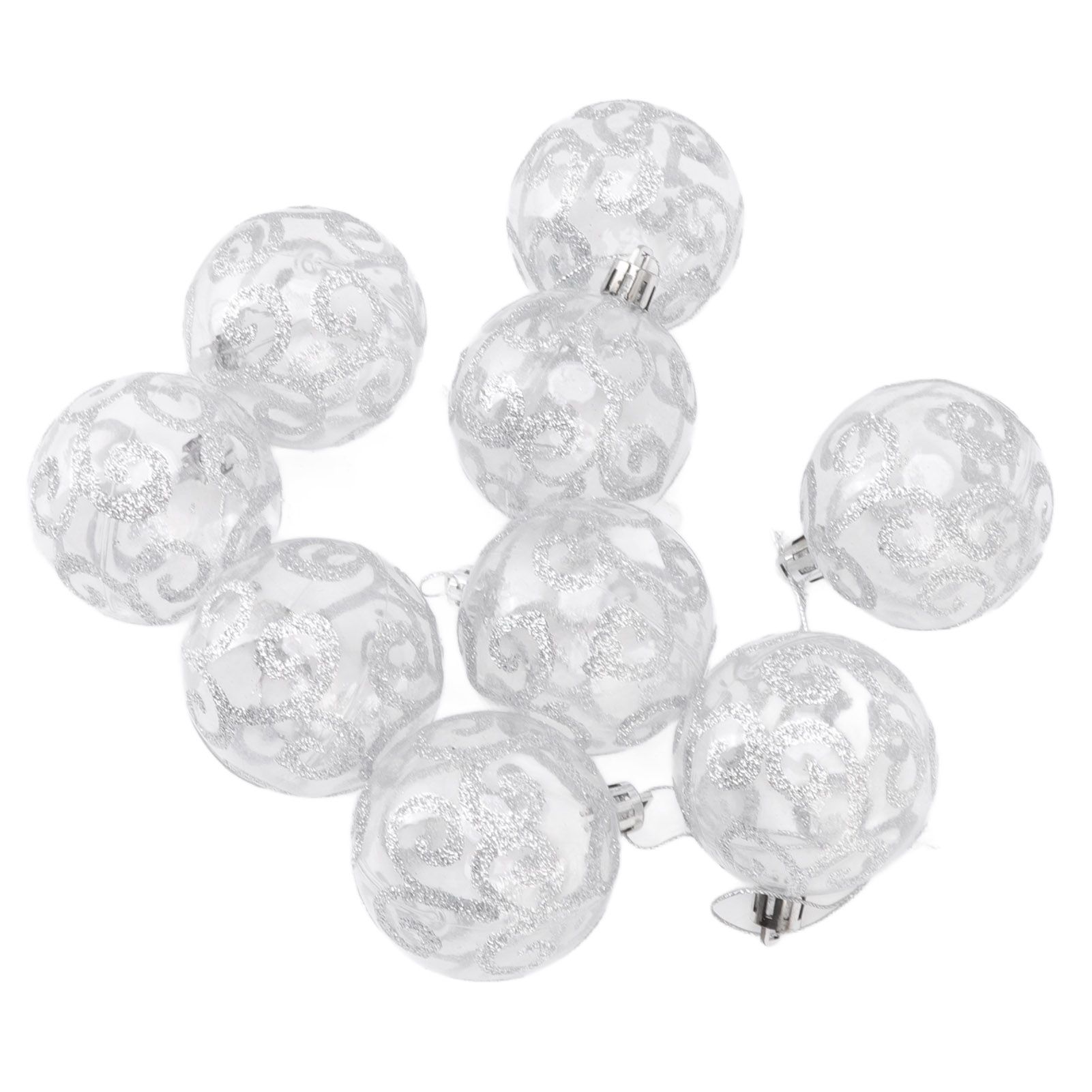 9Pcs Christmas Ball Ornaments Exquisite Plastic Shatterproof Hanging Christmas view 9