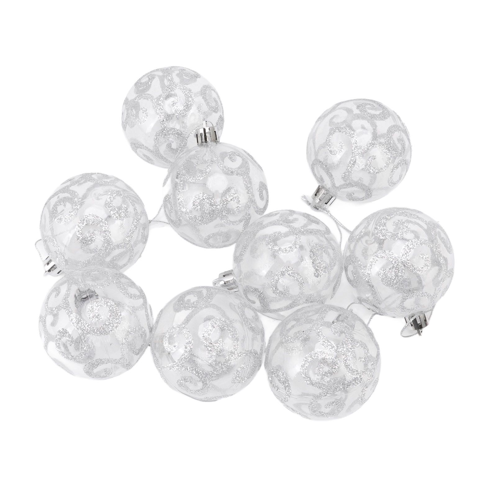 9Pcs Christmas Ball Ornaments Exquisite Plastic Shatterproof Hanging Christmas view 10