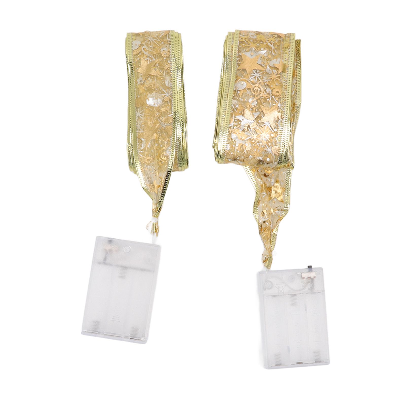 2 Pcs Christmas Ribbon String Lights Fairy Lights Christmas Tree Lights for — image 1