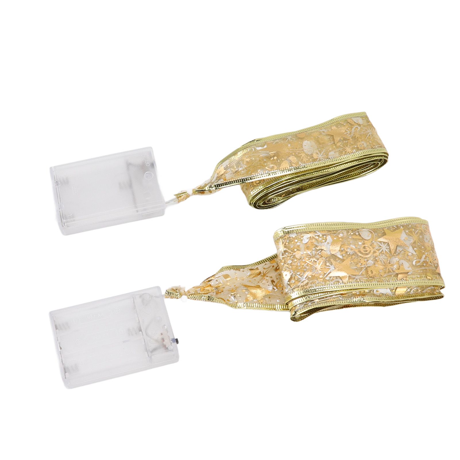 2 Pcs Christmas Ribbon String Lights Fairy Lights Christmas Tree Lights for view 3