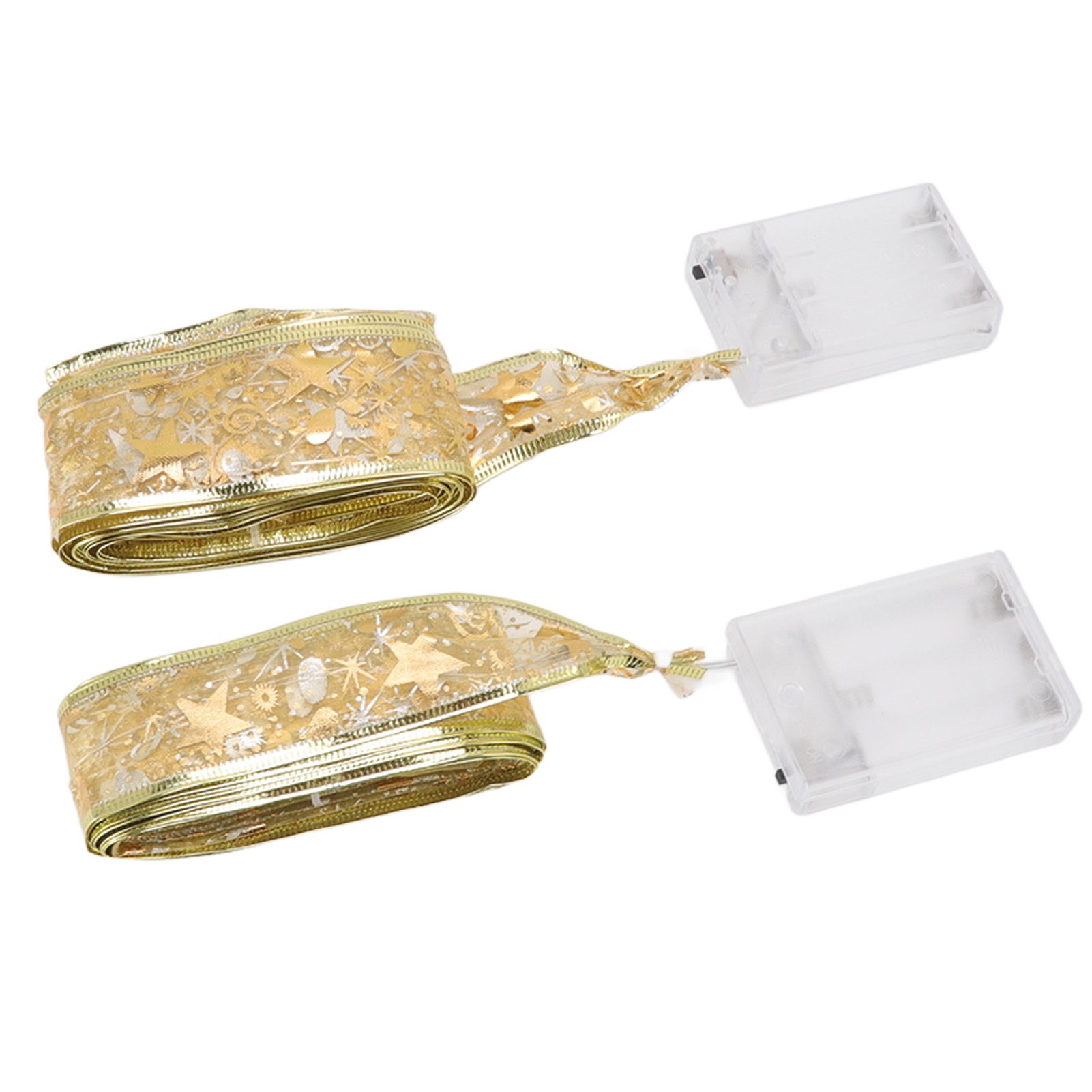 2 Pcs Christmas Ribbon String Lights Fairy Lights Christmas Tree Lights for view 4