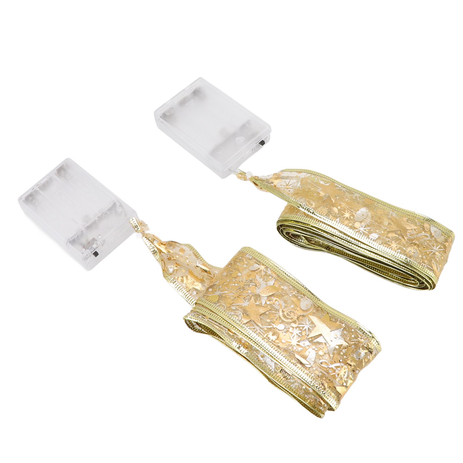 2 Pcs Christmas Ribbon String Lights Fairy Lights Christmas Tree Lights for view 7