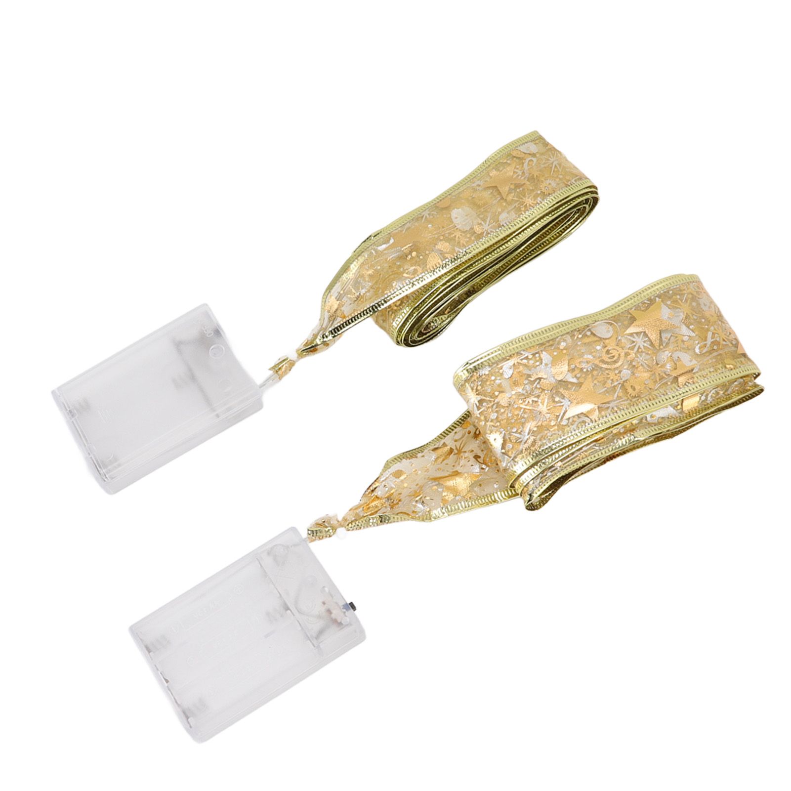 2 Pcs Christmas Ribbon String Lights Fairy Lights Christmas Tree Lights for view 8