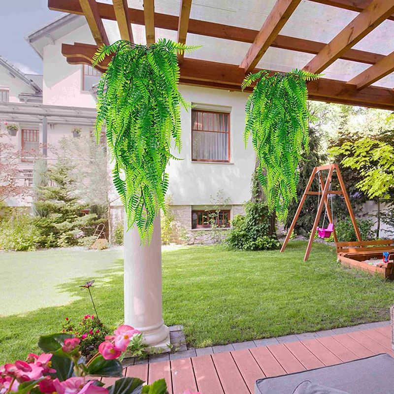 2Pcs Green Leaves Decor Natural Shape Color Lifelike Artificial Green Leaves view 5