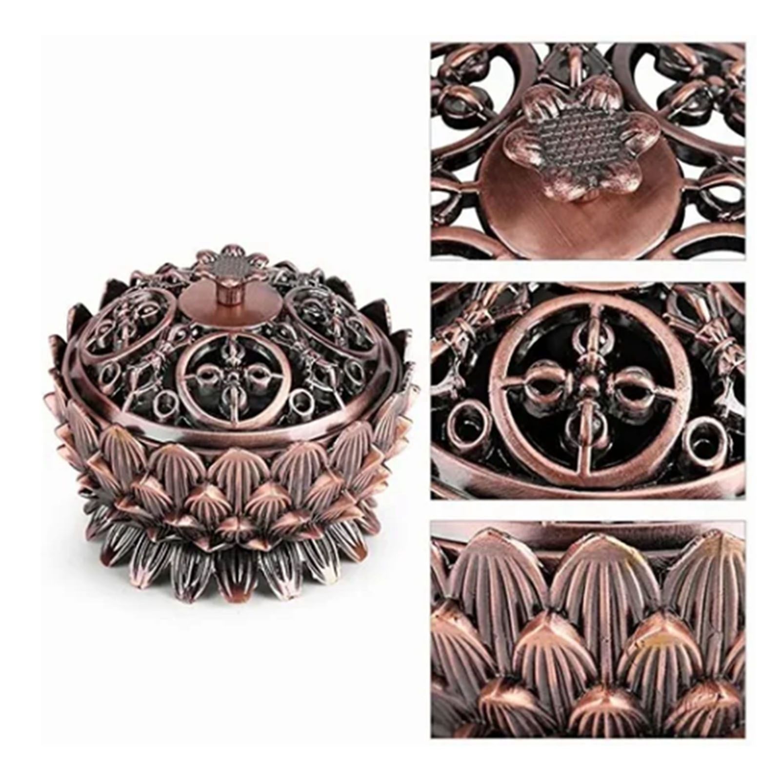 Lotus Incense Burner Zinc Alloy Cone Incense Holder Burner Small Incense view 10